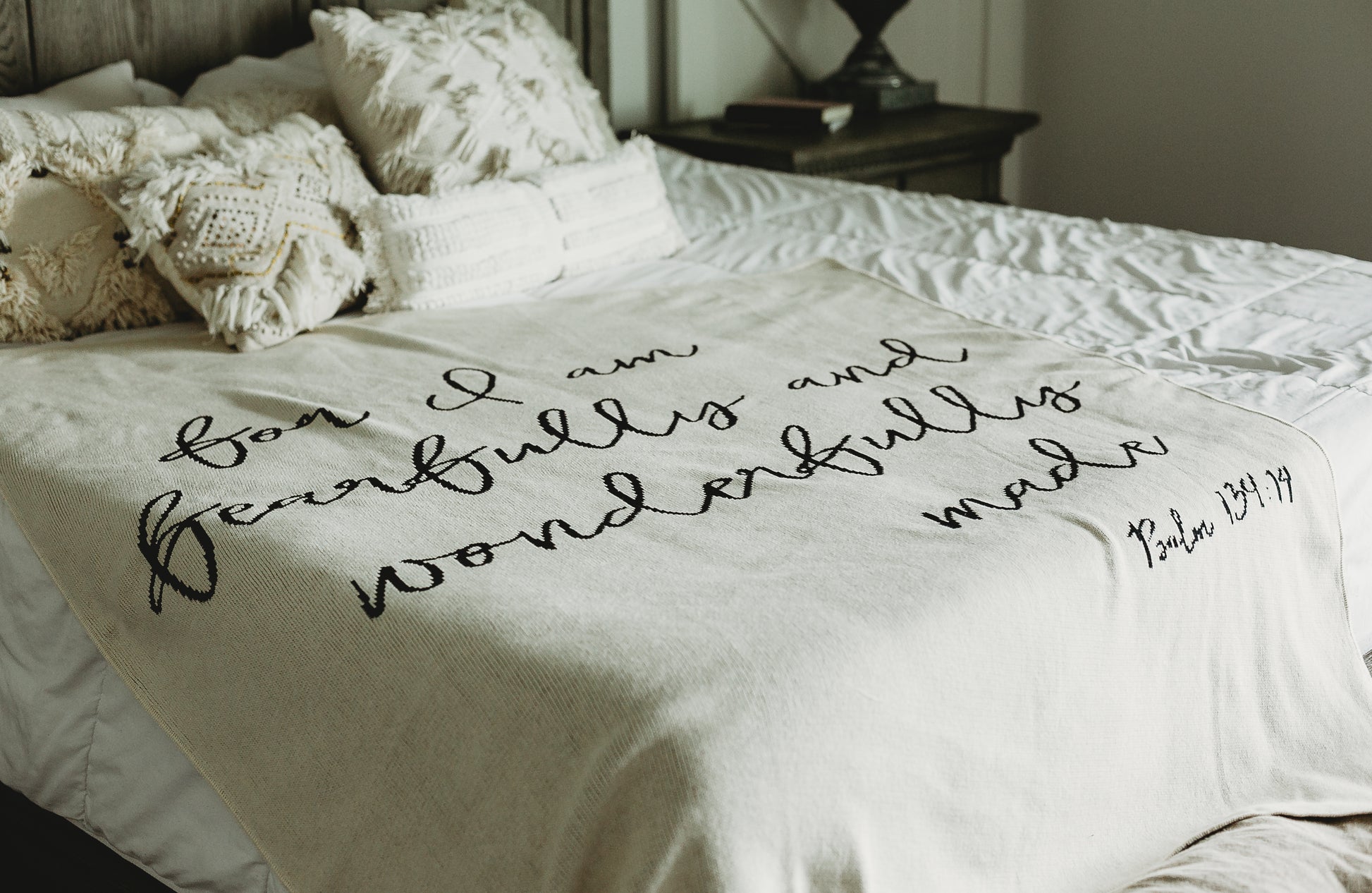 Fearfully and Wonderfully Made Recycled Cotton Throw | Made in USA