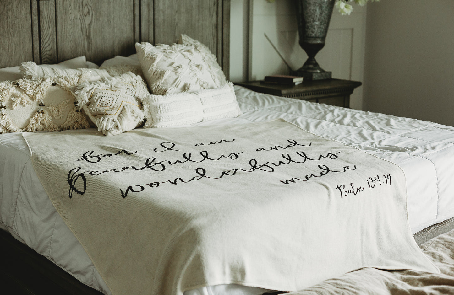 Fearfully and Wonderfully Made Recycled Cotton Throw | Made in USA