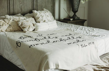 Fearfully and Wonderfully Made Recycled Cotton Throw | Made in USA