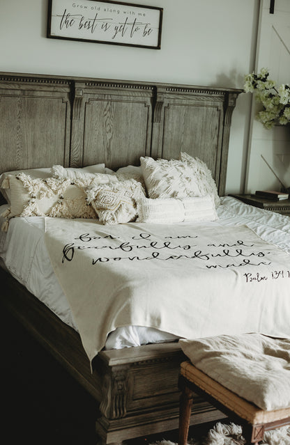 Fearfully and Wonderfully Made Recycled Cotton Throw | Made in USA