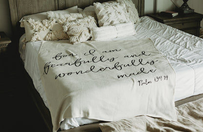 Fearfully and Wonderfully Made Recycled Cotton Throw | Made in USA