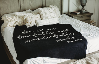 Fearfully and Wonderfully Made Recycled Cotton Throw | Made in USA