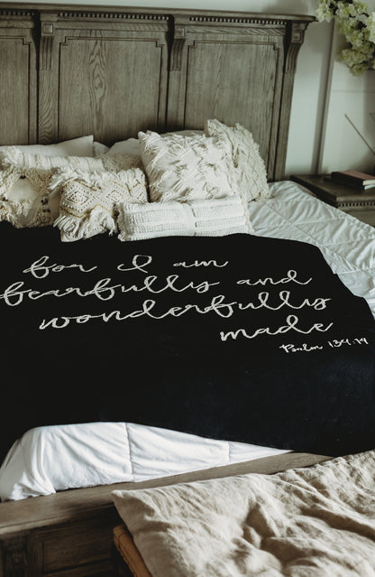 Fearfully and Wonderfully Made Recycled Cotton Throw | Made in USA