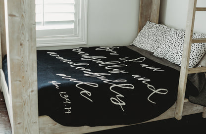 Fearfully and Wonderfully Made Recycled Cotton Throw | Made in USA