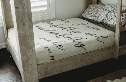 Fearfully and Wonderfully Made Recycled Cotton Throw | Made in USA