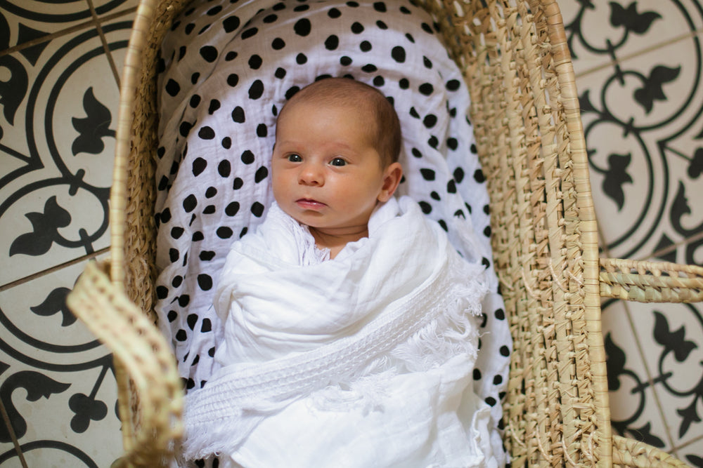 
                  
                    Load image into Gallery viewer, Organic Swaddle -   White Fringe
                  
                