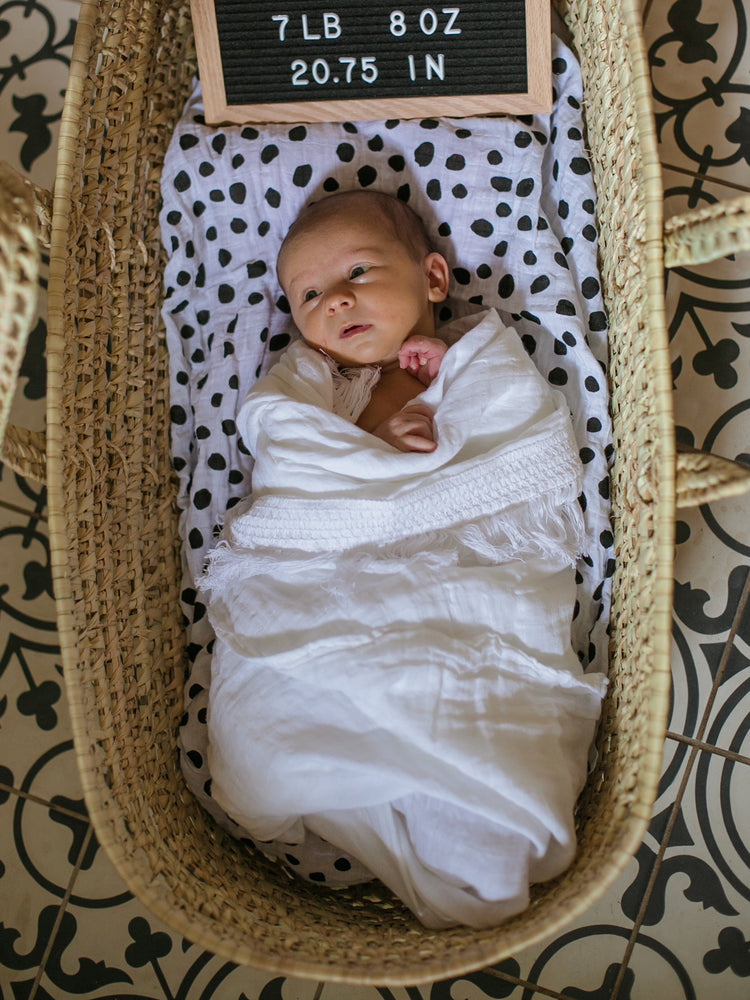 
                  
                    Load image into Gallery viewer, Organic Swaddle -   White Fringe
                  
                