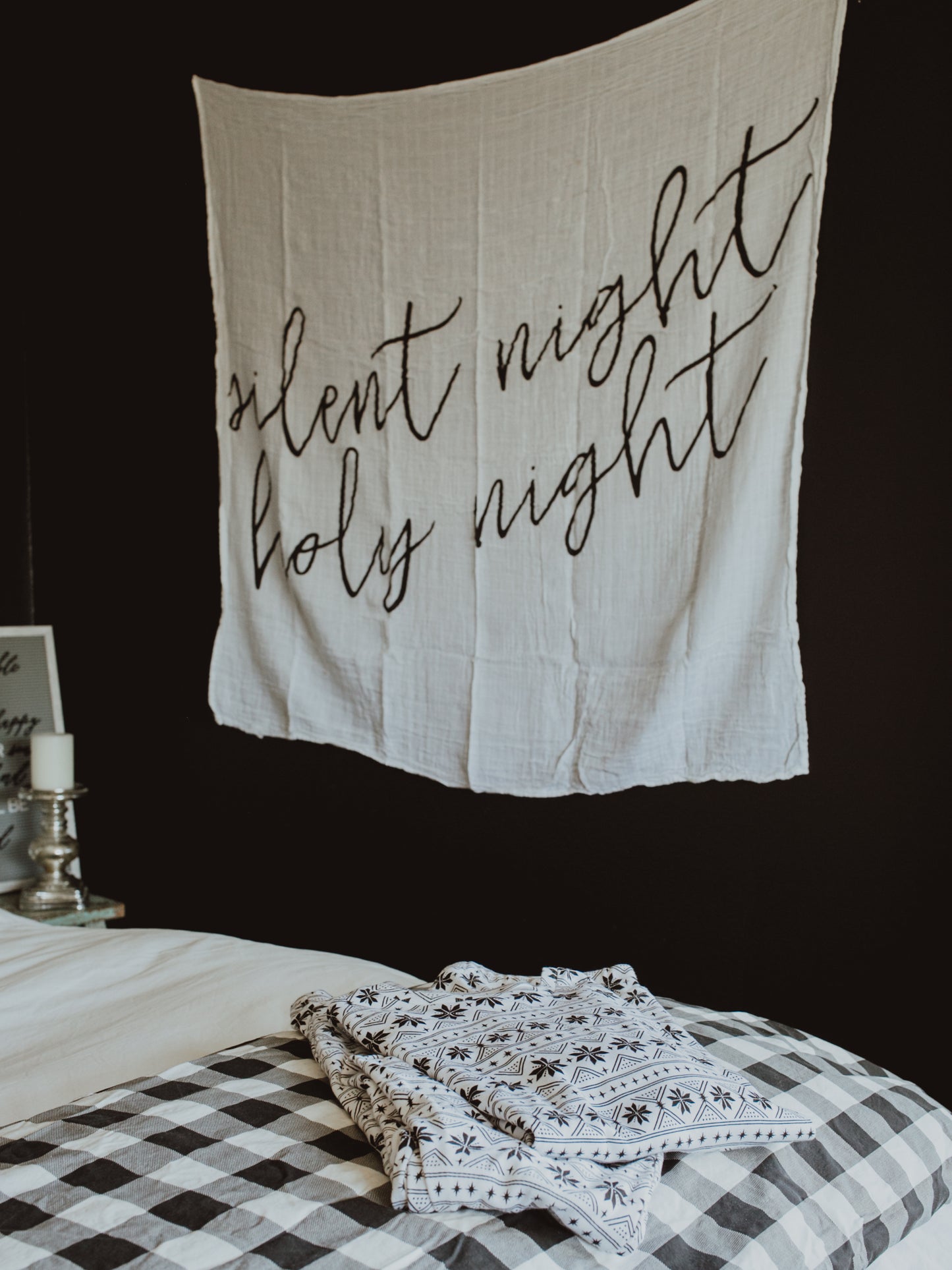 Silent Night Holy Night Scripture Swaddle | GOTS Certified Organic Cotton Muslin