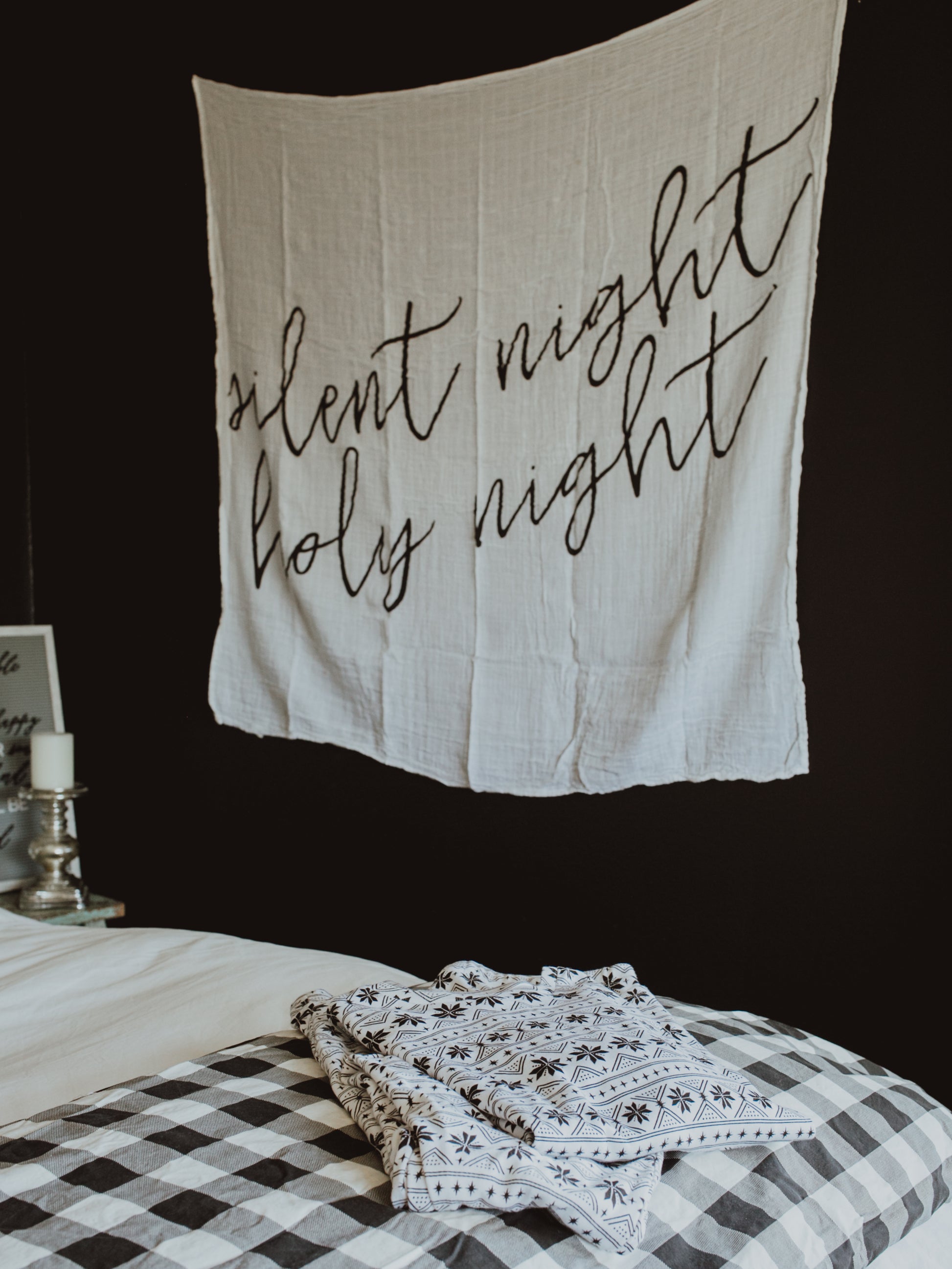 Silent Night Holy Night Scripture Swaddle | GOTS Certified Organic Cotton Muslin