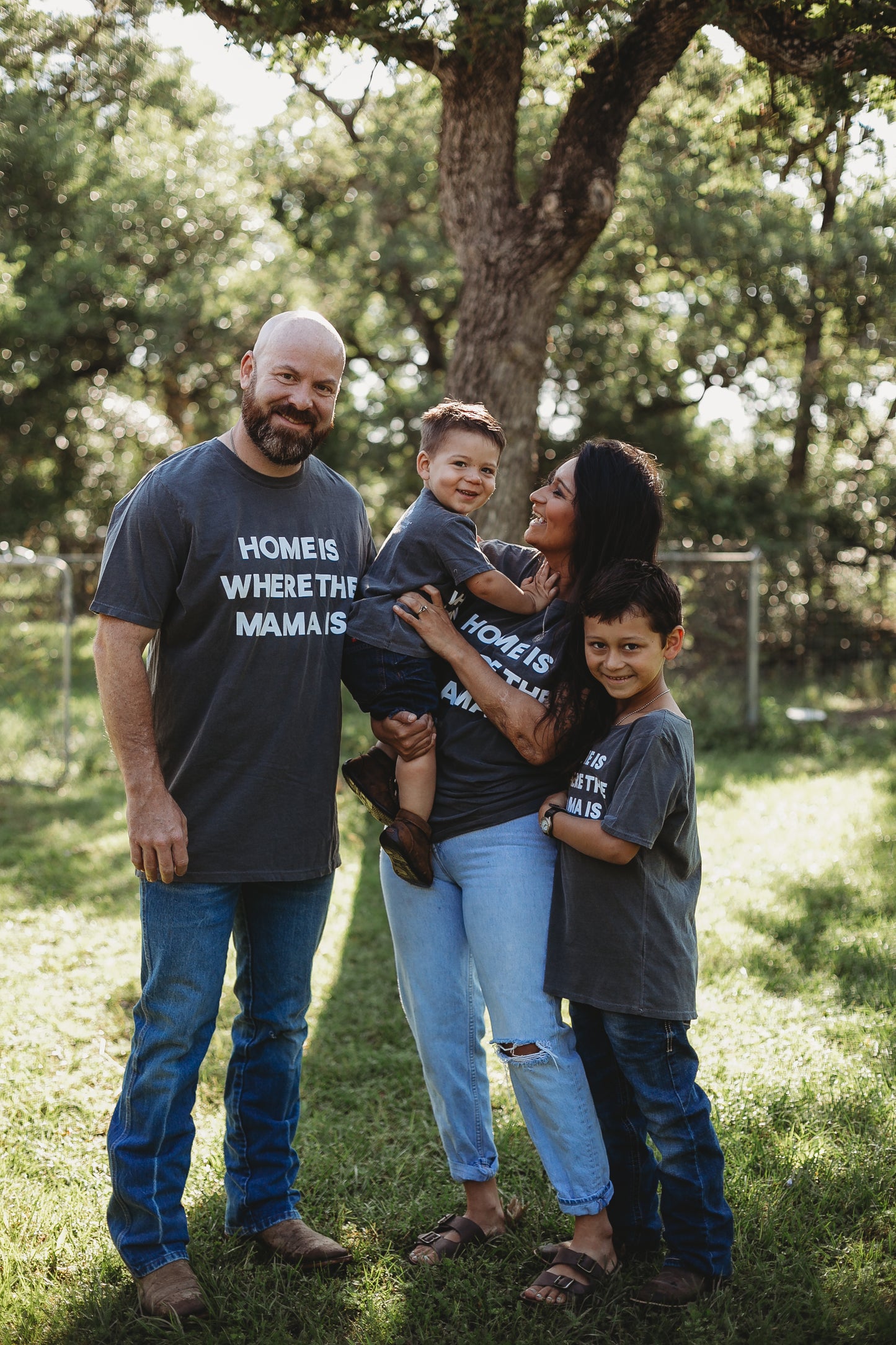 Home is where the mama is Unisex Crewneck Tee -  Charcoal