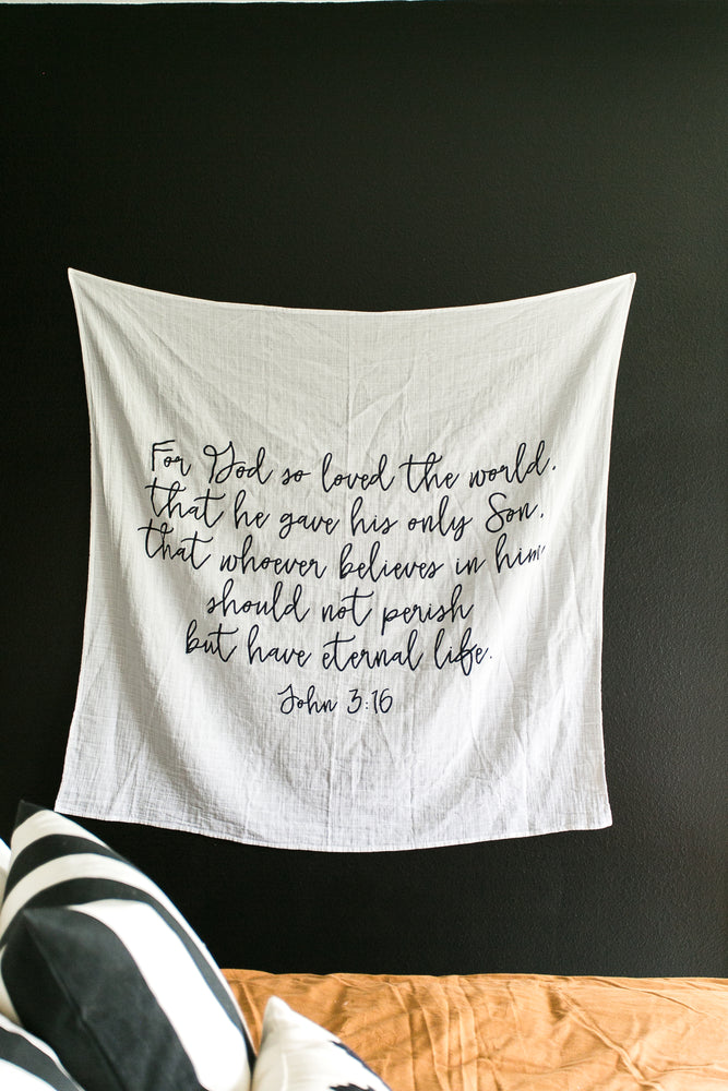 
                  
                    Load image into Gallery viewer, Organic Swaddle -  John 3:16
                  
                