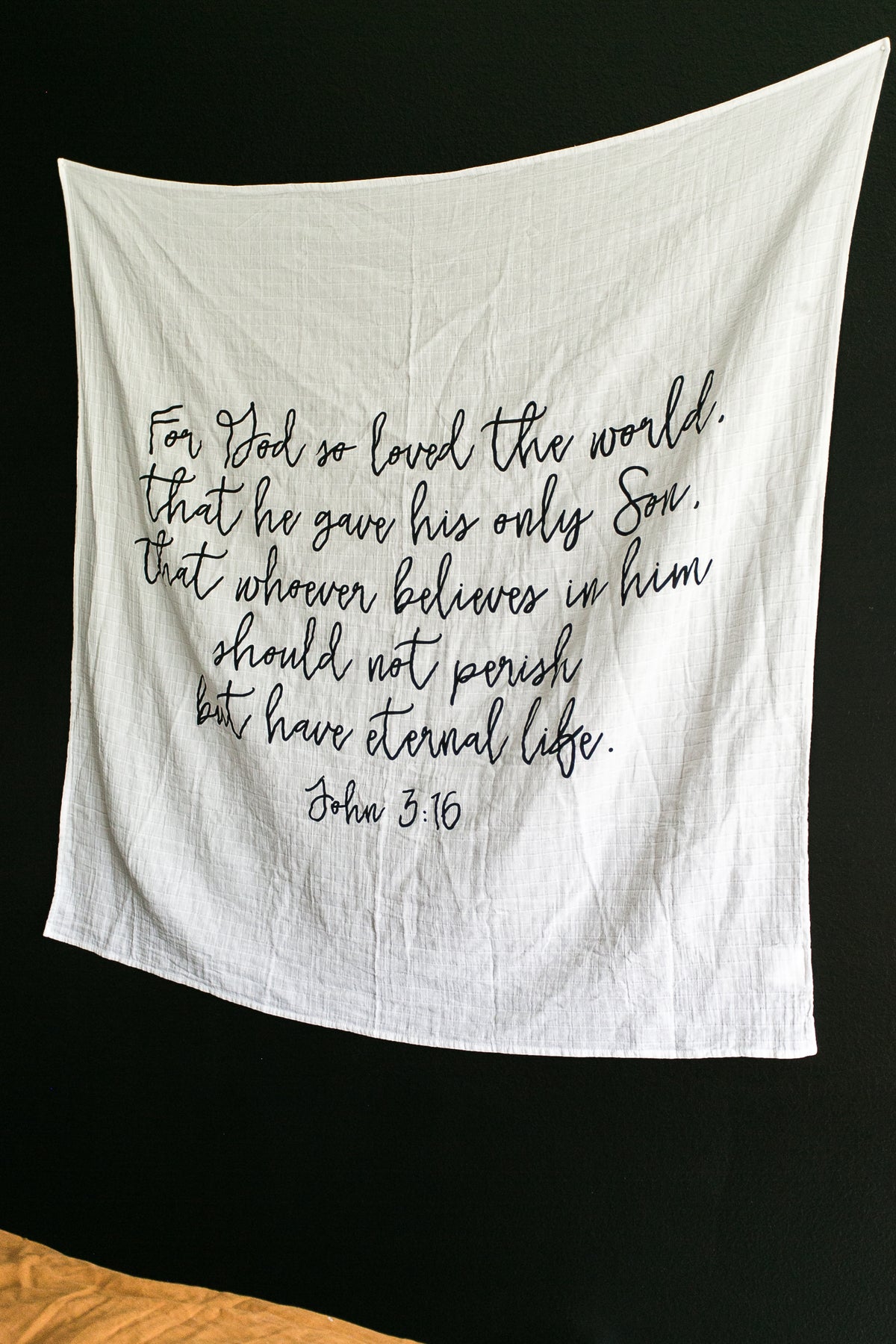 John 3:16 Scripture Swaddle | GOTS Certified Organic Cotton Muslin