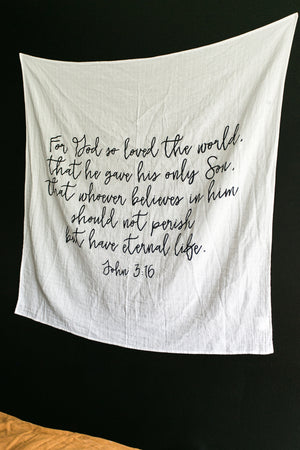 
                  
                    Load image into Gallery viewer, Organic Swaddle -  John 3:16
                  
                