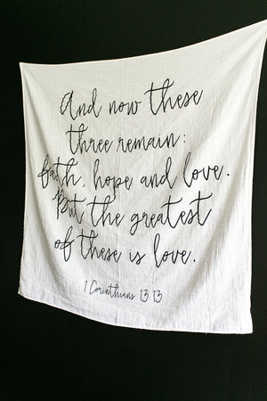 
                  
                    Load image into Gallery viewer, Organic Swaddle -  1 Corinthians 13:13
                  
                