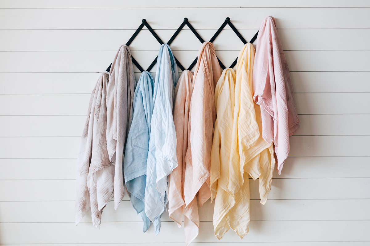 Hand Dyed Organic Swaddle | GOTS Certified Organic Cotton Muslin | Solid Colors