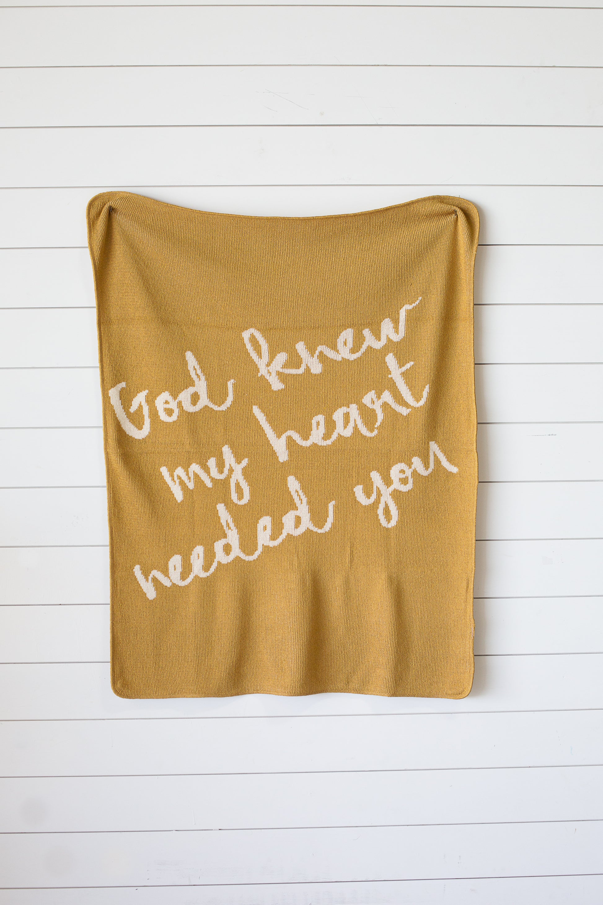 Made in the USA | Recycled Cotton Blend  God knew my heart needed you Throw Blanket