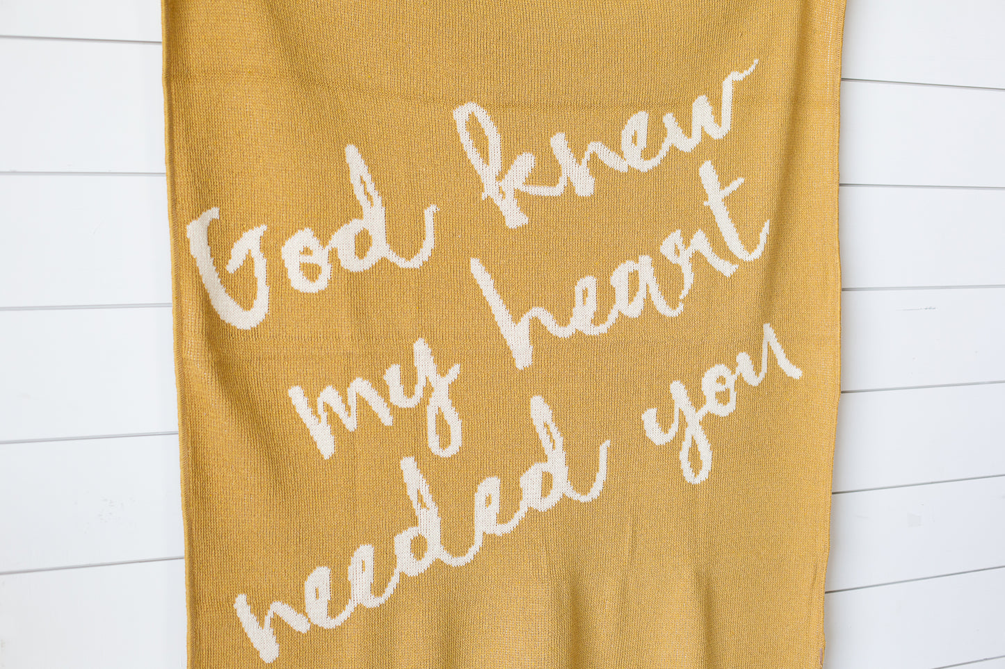 Made in the USA | Recycled Cotton Blend  God knew my heart needed you Throw Blanket