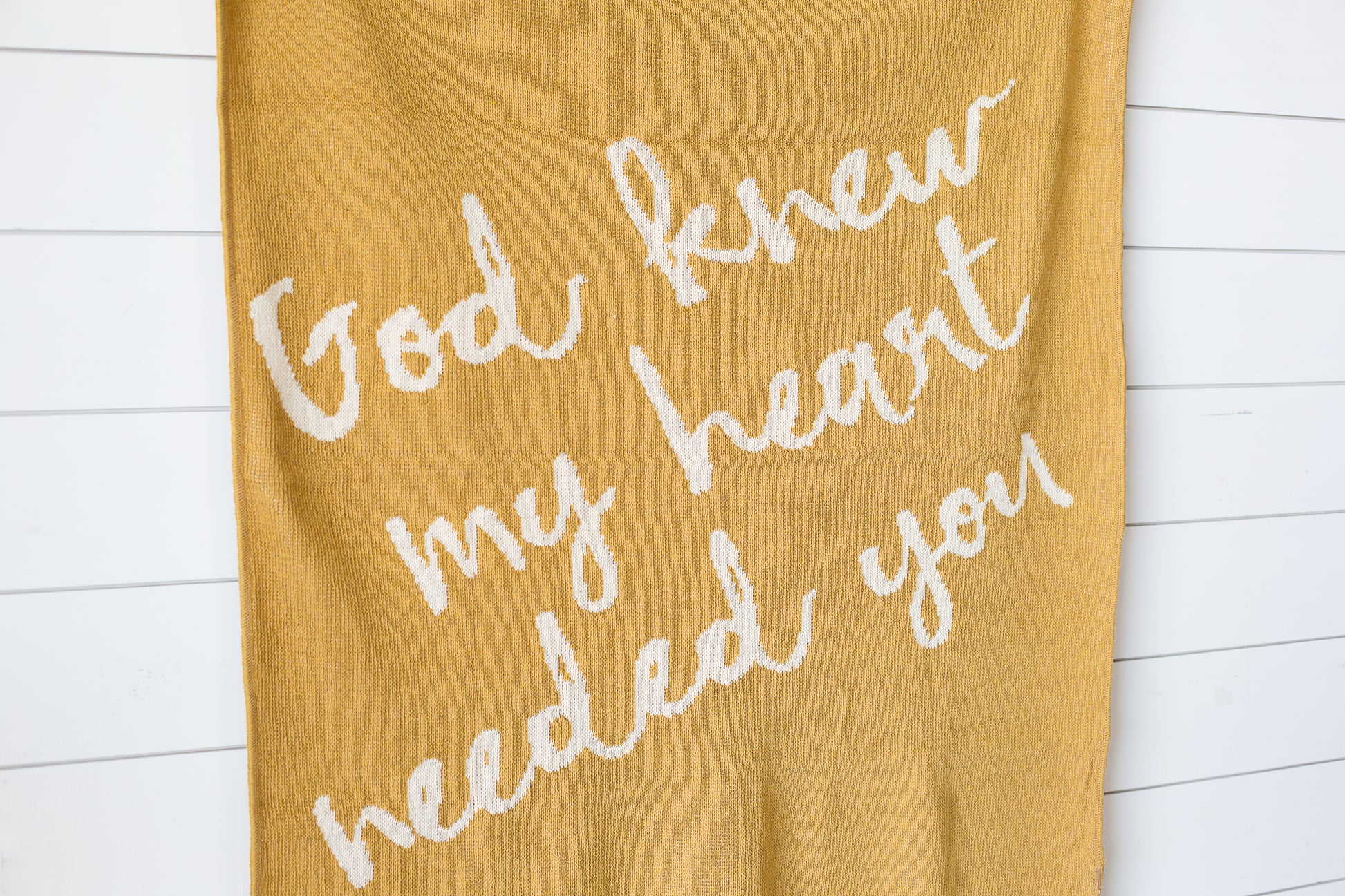 Made in the USA | Recycled Cotton Blend  God knew my heart needed you Throw Blanket