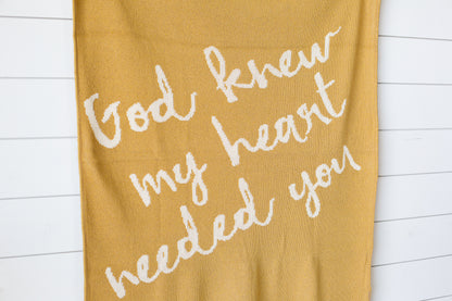 Made in the USA | Recycled Cotton Blend  God knew my heart needed you Throw Blanket