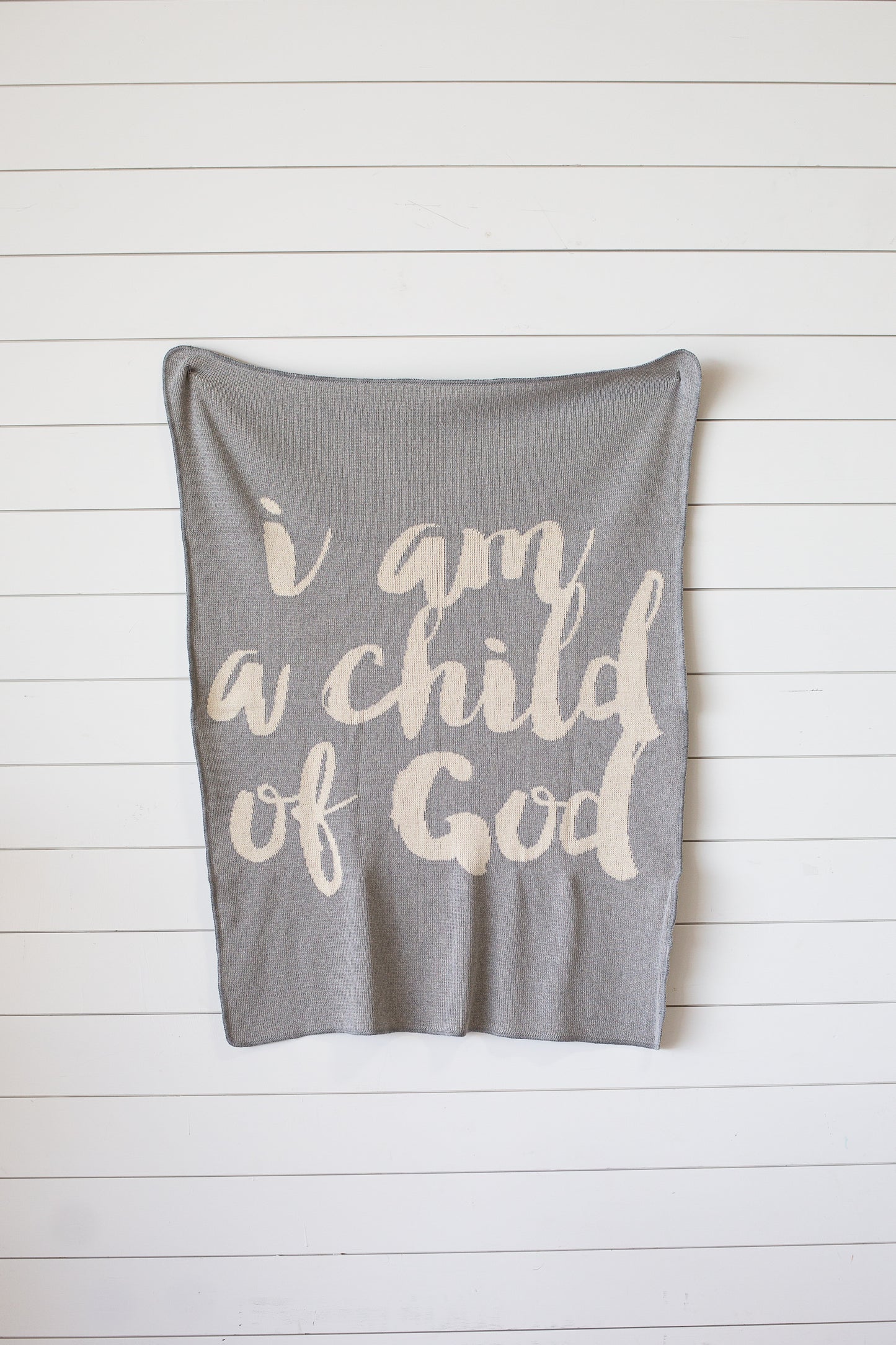 I Am a Child of God Recycled Cotton Throw Blanket | Made in USA
