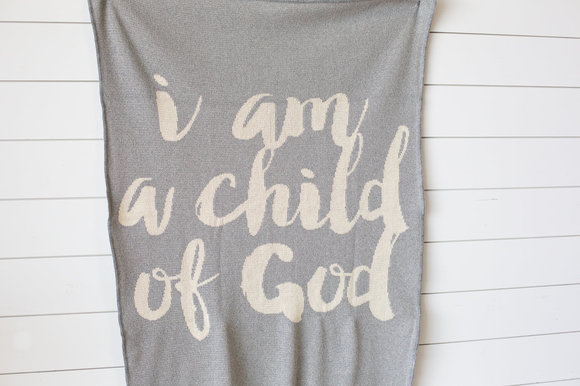 I Am a Child of God Recycled Cotton Throw Blanket | Made in USA