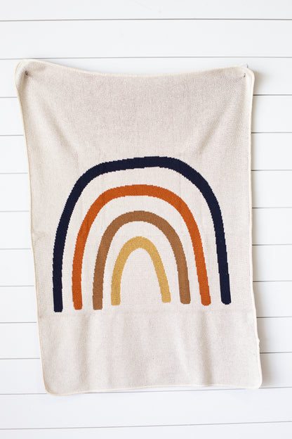 Rainbow Recycled Cotton Throw Blanket | Made in USA