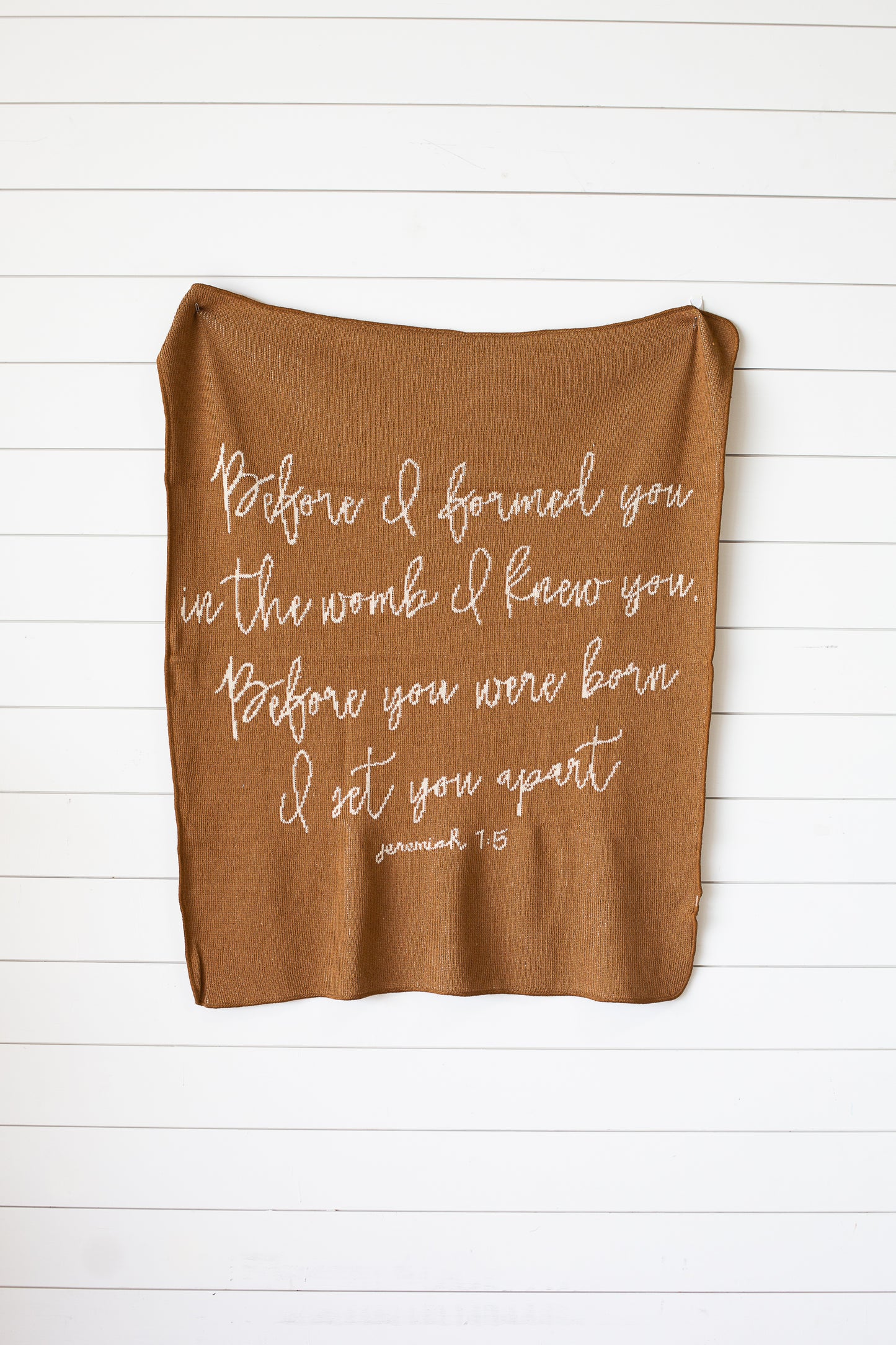 Jeremiah 1:5 Recycled Cotton Throw Blanket | Made in USA