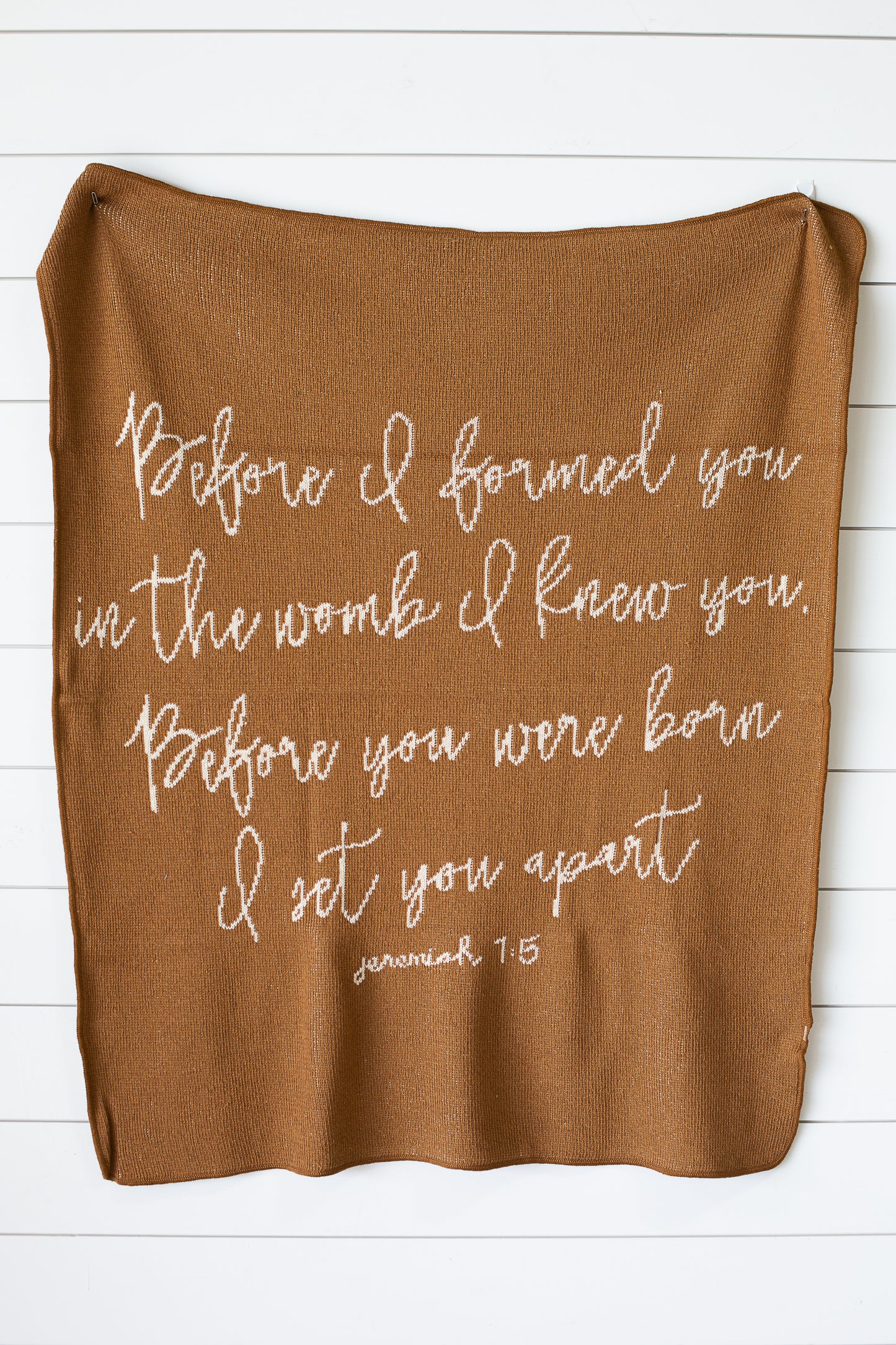 Jeremiah 1:5 Recycled Cotton Throw Blanket | Made in USA