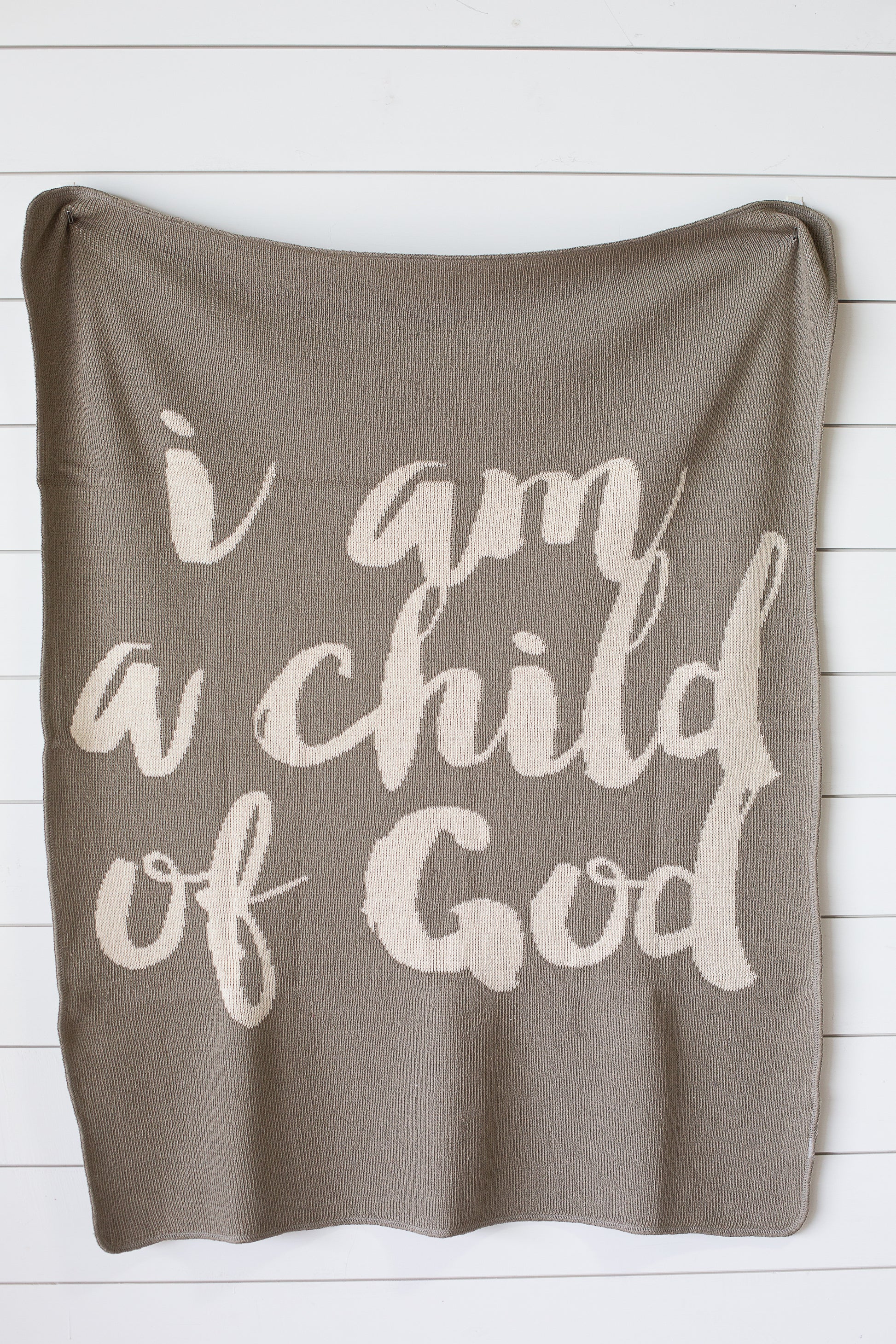 I Am a Child of God Recycled Cotton Throw Blanket | Made in USA