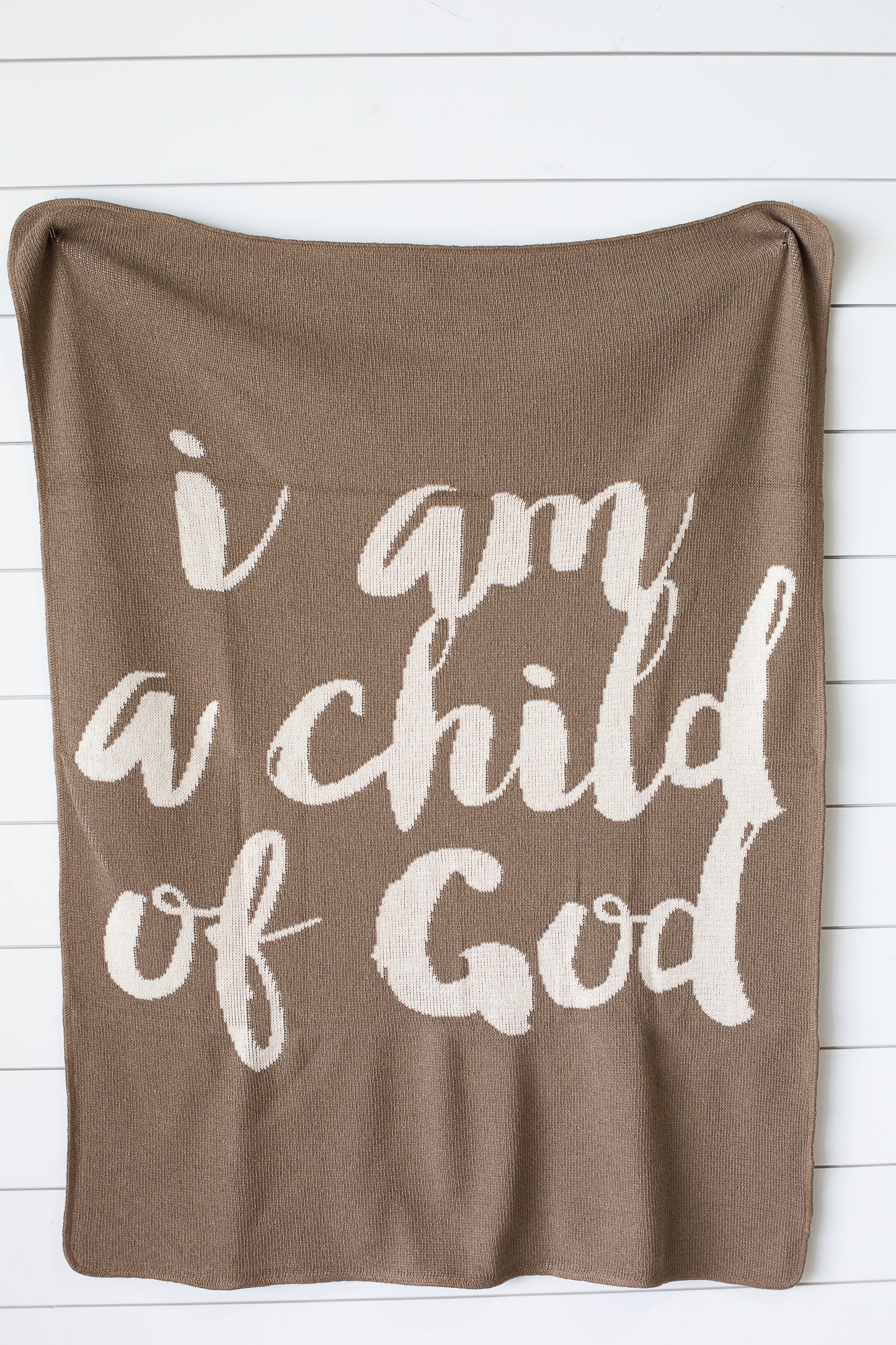 I Am a Child of God Recycled Cotton Throw Blanket | Made in USA