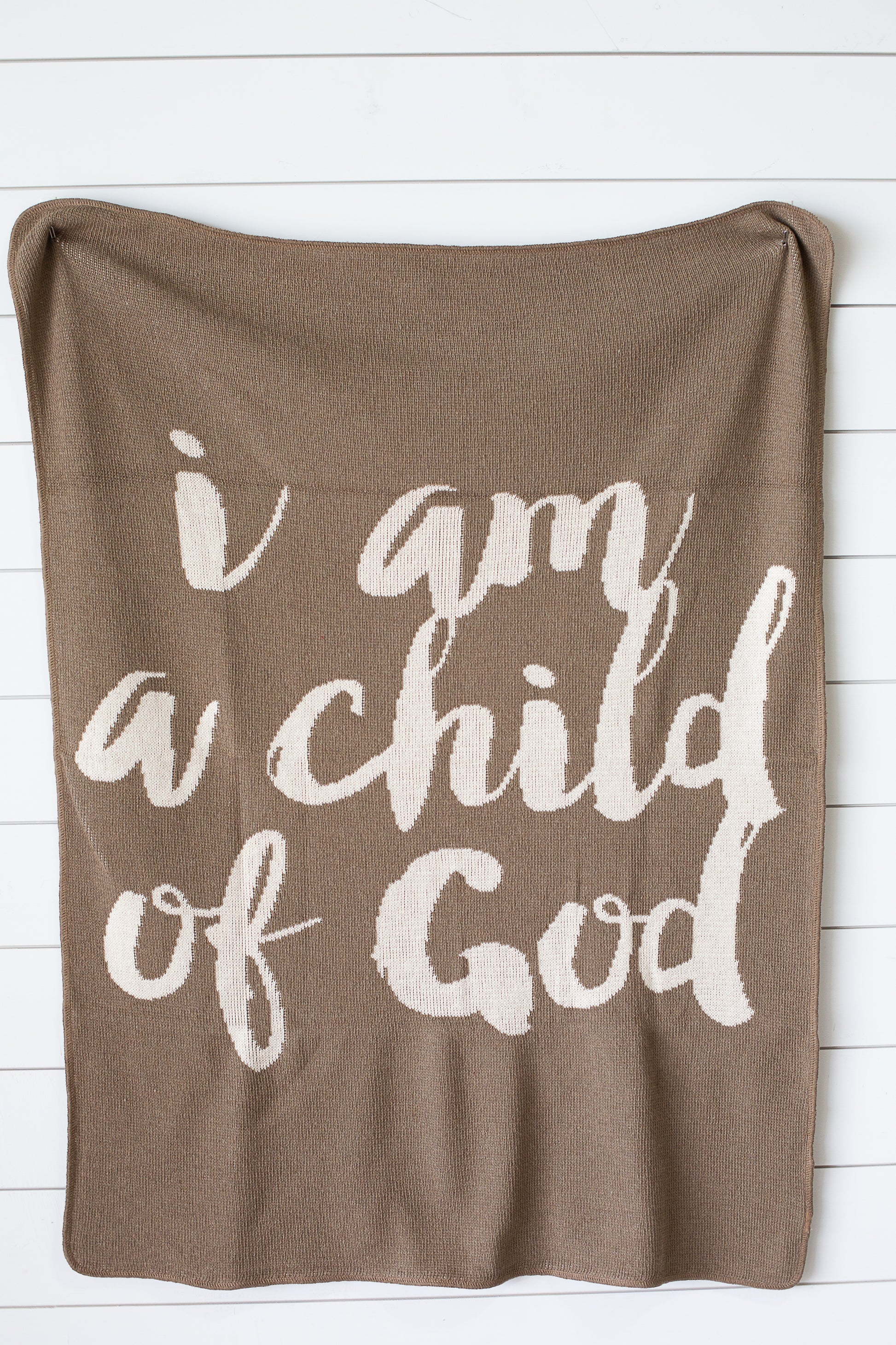 I Am a Child of God Recycled Cotton Throw Blanket | Made in USA