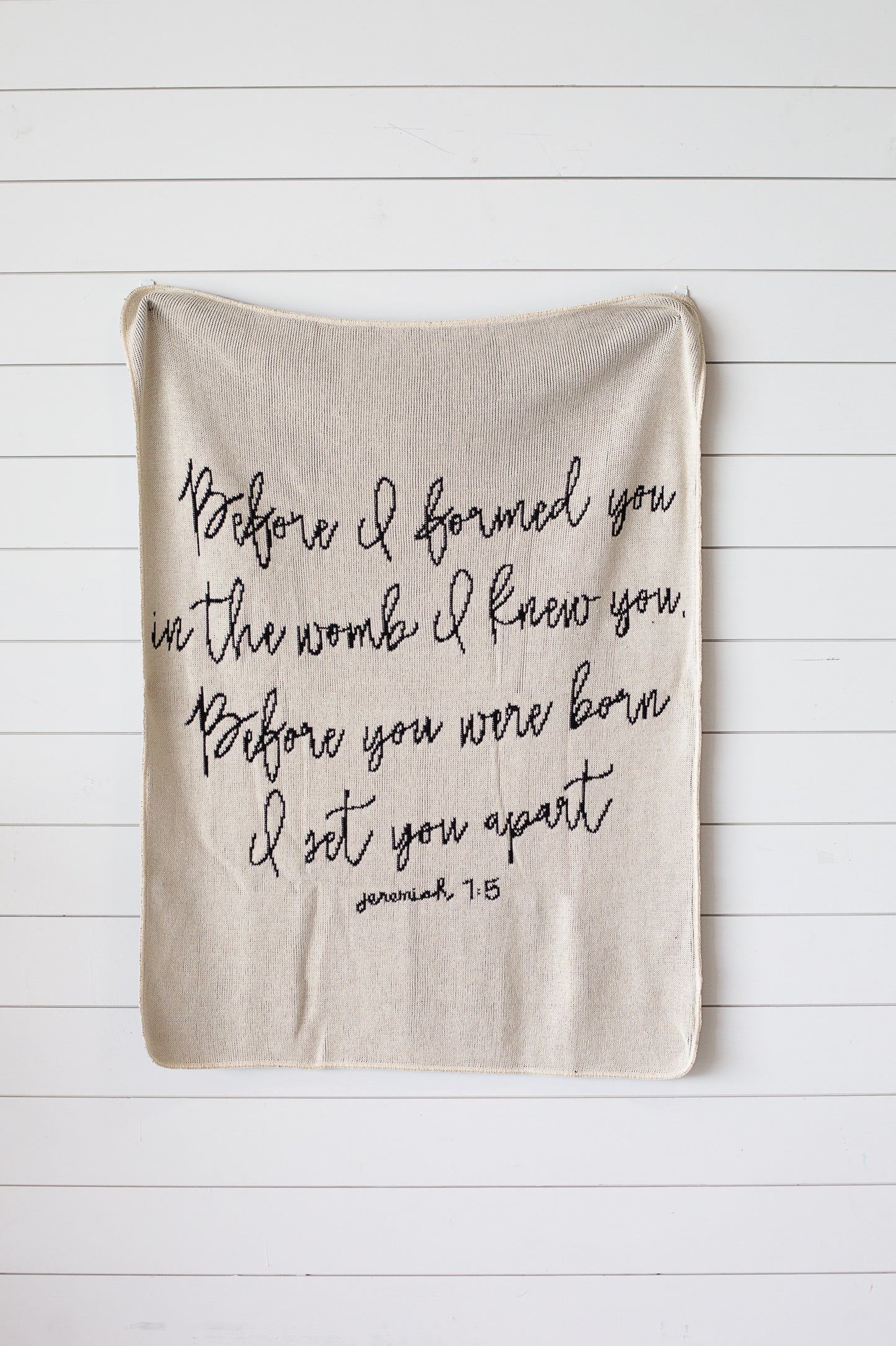 Jeremiah 1:5 Recycled Cotton Throw Blanket | Made in USA