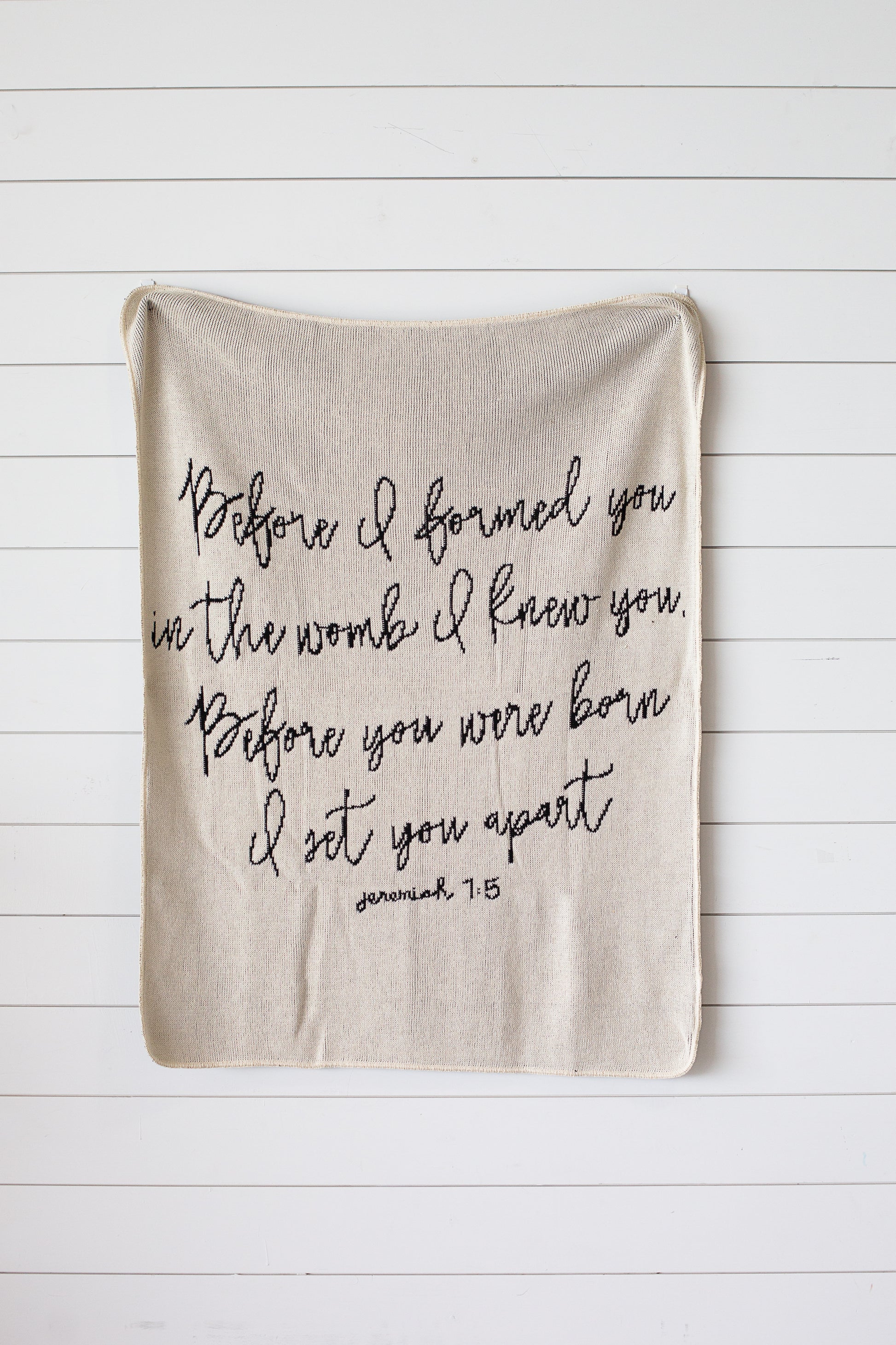 Jeremiah 1:5 Recycled Cotton Throw Blanket | Made in USA