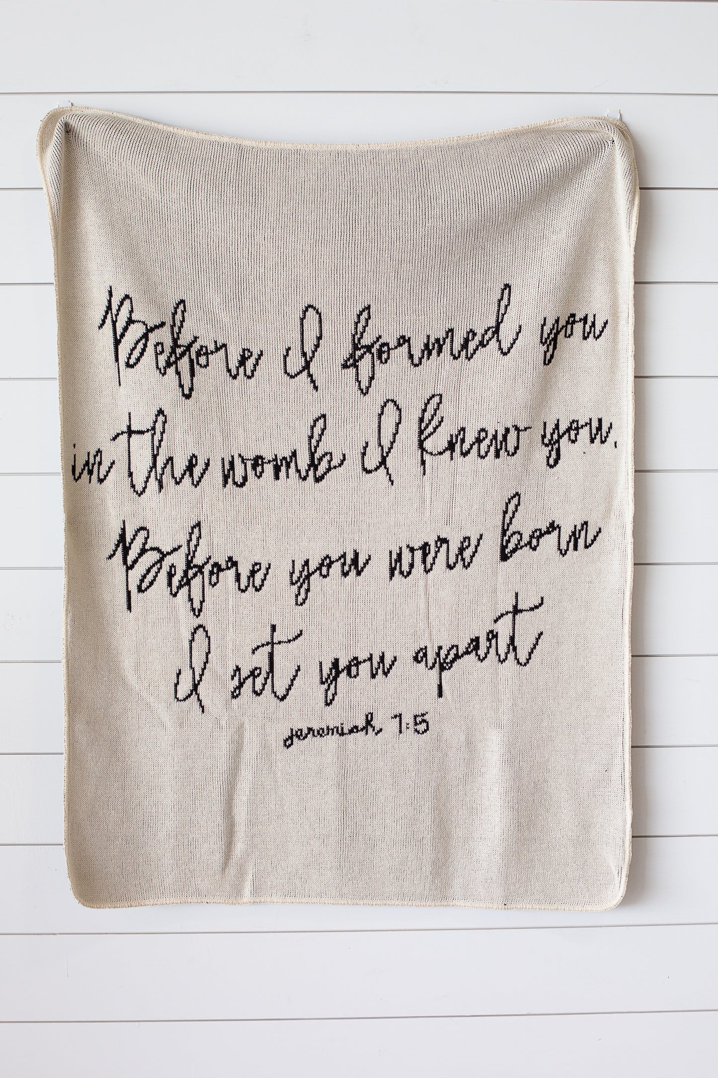 Jeremiah 1:5 Recycled Cotton Throw Blanket | Made in USA