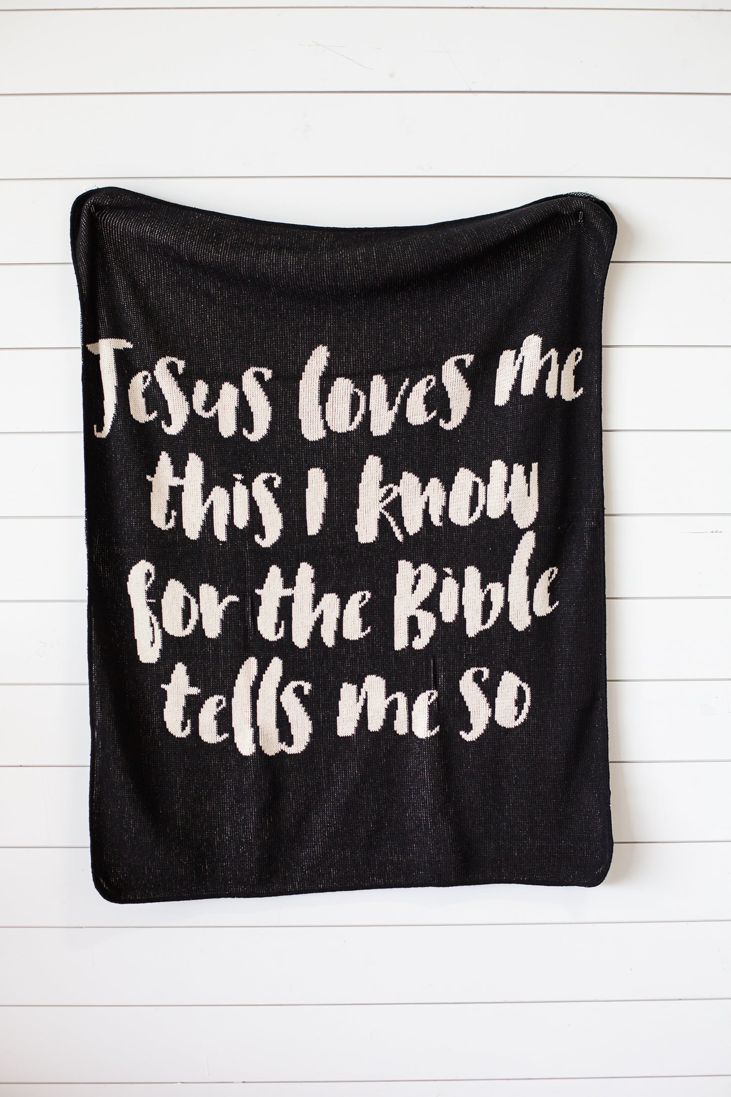 Jesus Loves Me Recycled Cotton Throw Blanket | Made in USA