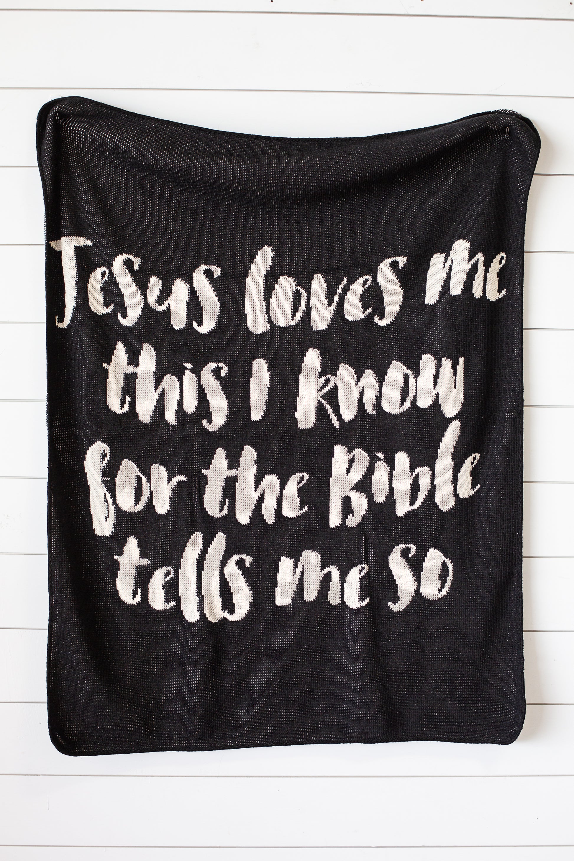 Jesus Loves Me Recycled Cotton Throw Blanket | Made in USA