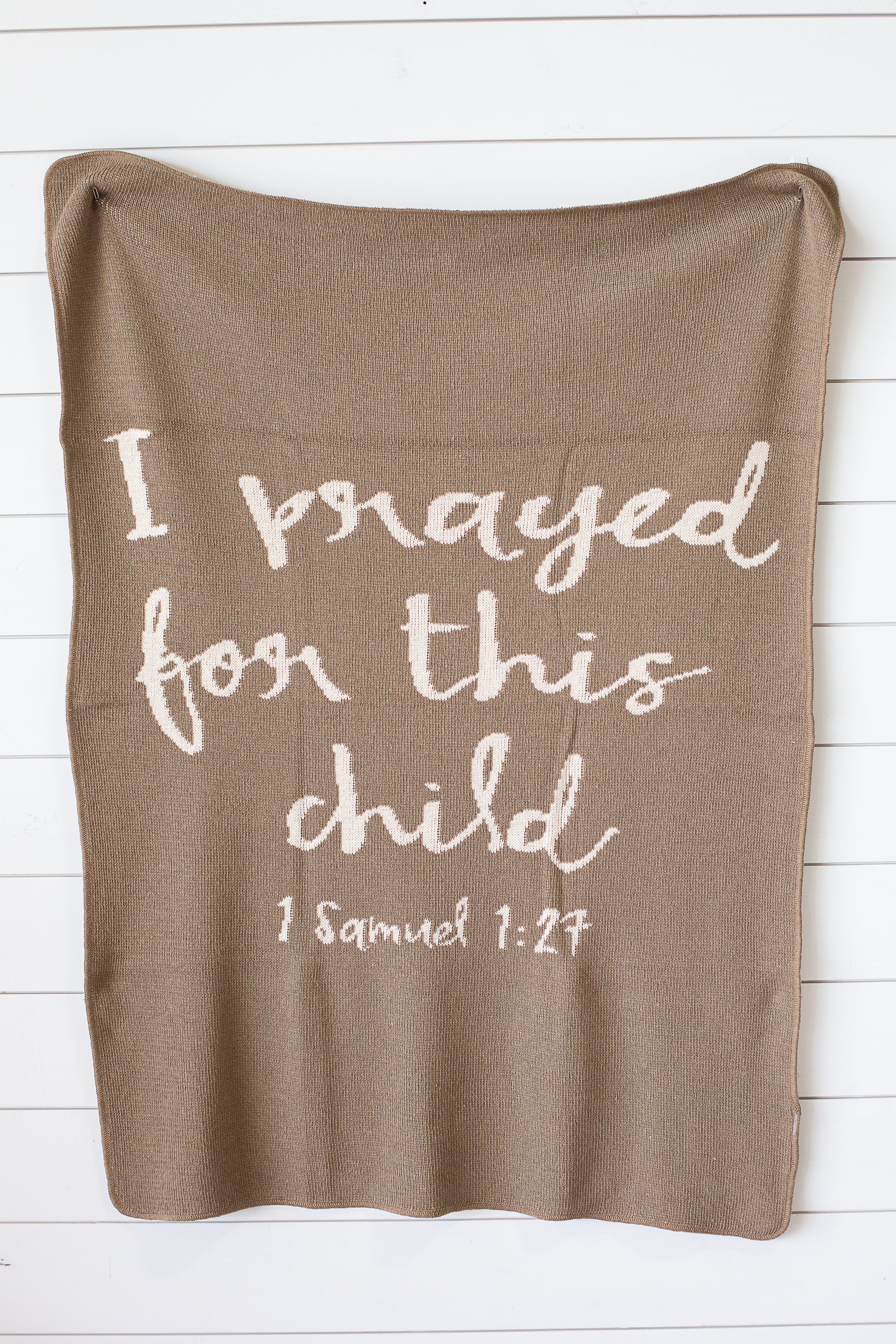 I Prayed for This Child Recycled Cotton Throw Blanket | Made in USA