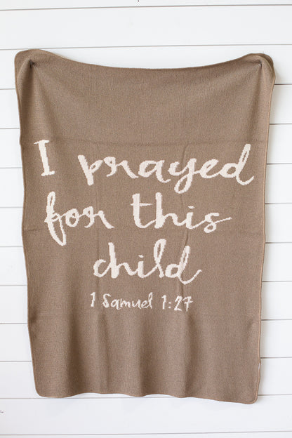 I Prayed for This Child Recycled Cotton Throw Blanket | Made in USA