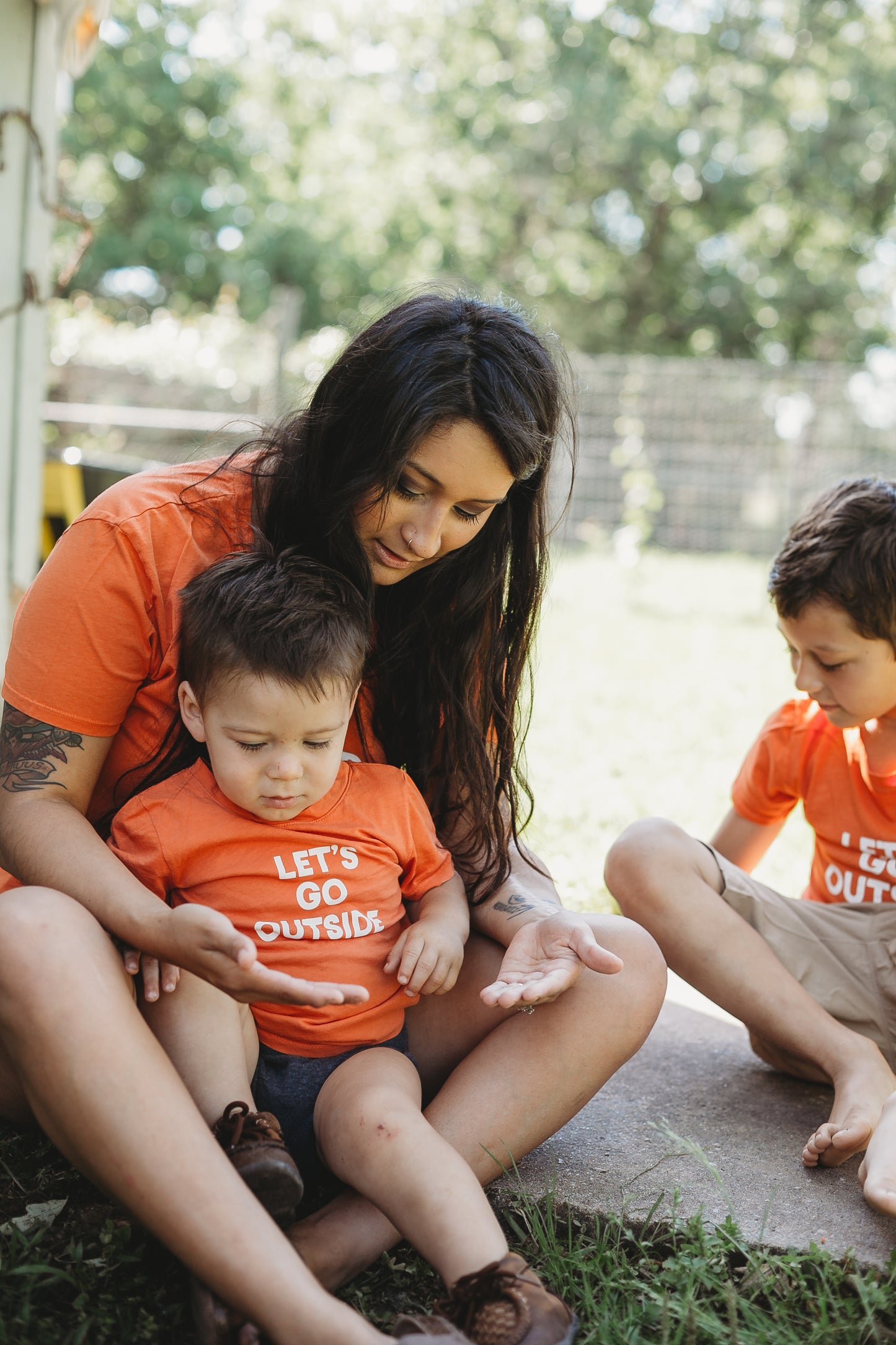 Let's go outside Kid's Crewneck Tee