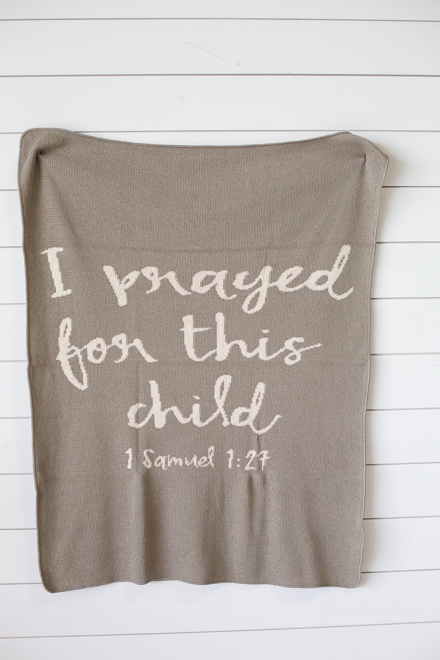 I Prayed for This Child Recycled Cotton Throw Blanket | Made in USA