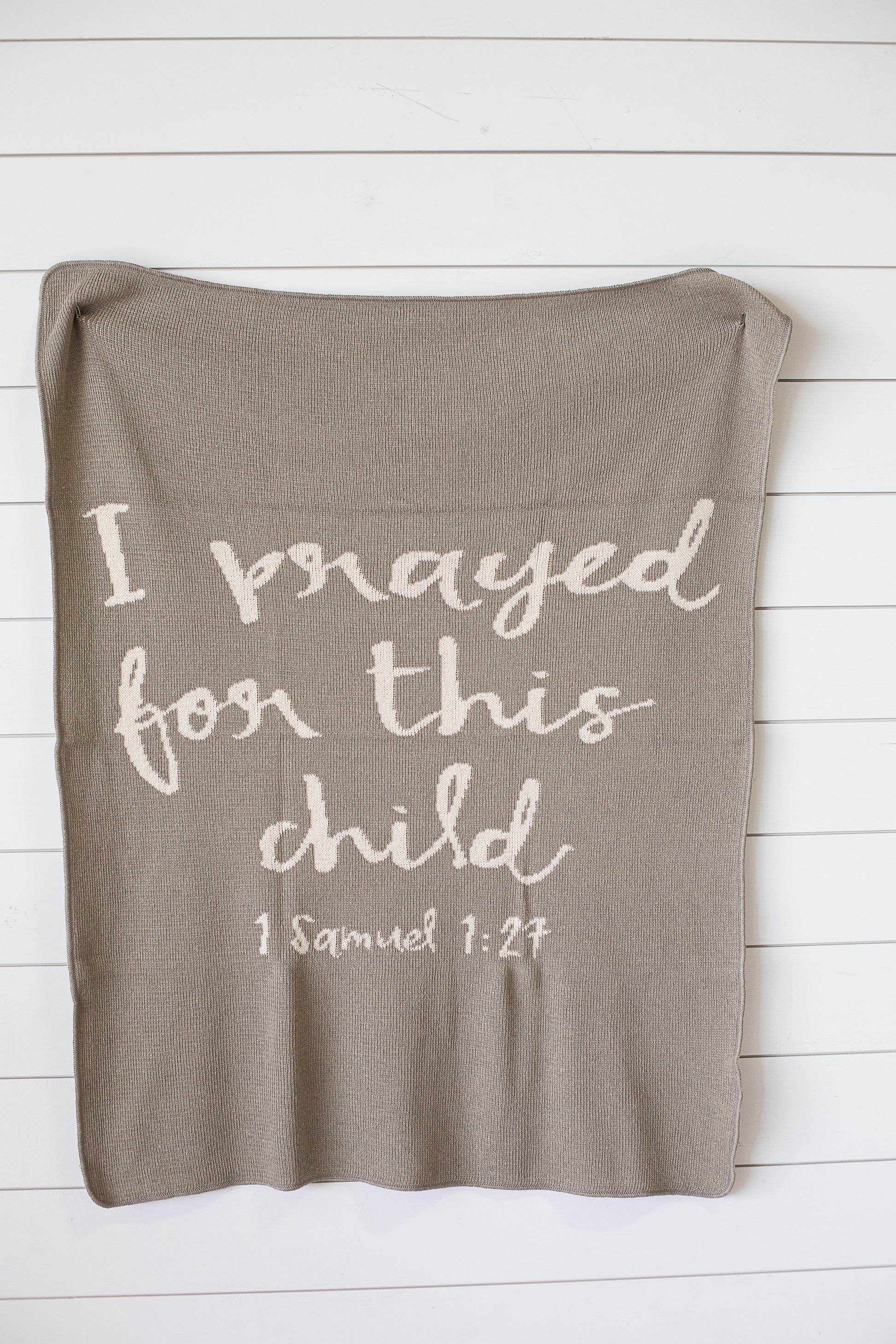I Prayed for This Child Recycled Cotton Throw Blanket | Made in USA