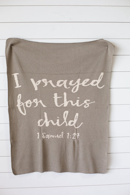 I Prayed for This Child Recycled Cotton Throw Blanket | Made in USA