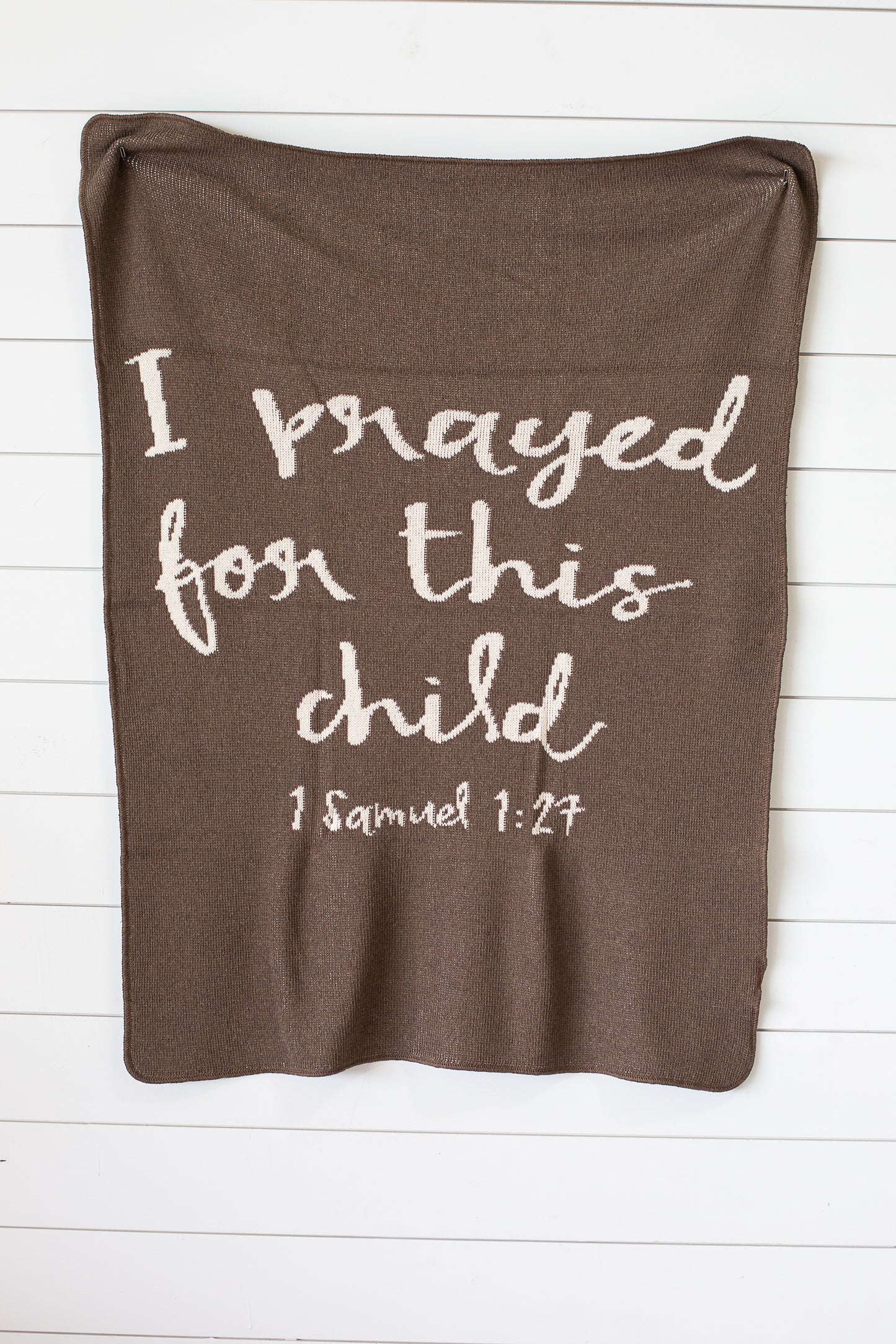 I Prayed for This Child Recycled Cotton Throw Blanket | Made in USA