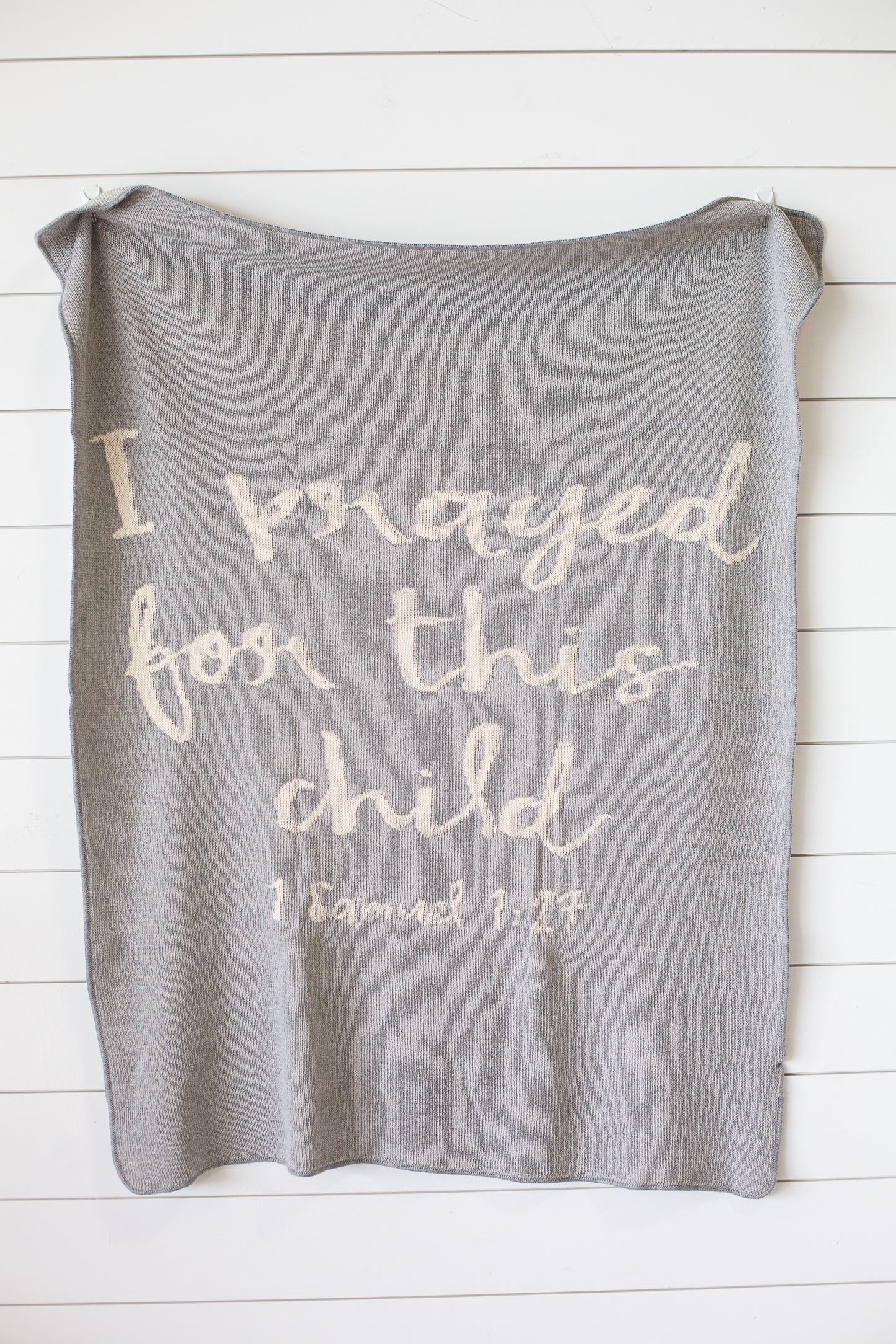 I Prayed for This Child Recycled Cotton Throw Blanket | Made in USA