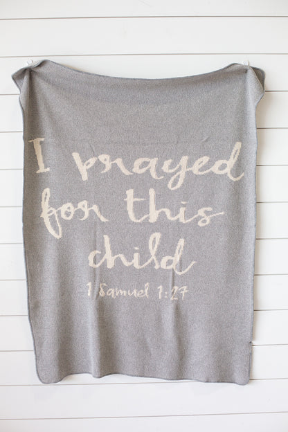 I Prayed for This Child Recycled Cotton Throw Blanket | Made in USA