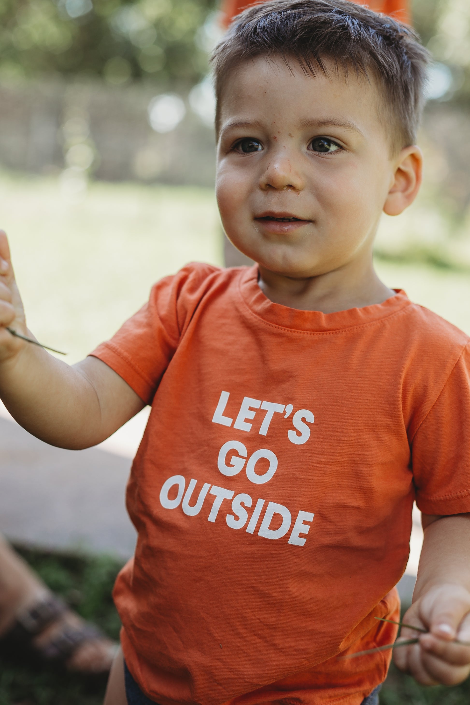 Let's go outside Kid's Crewneck Tee