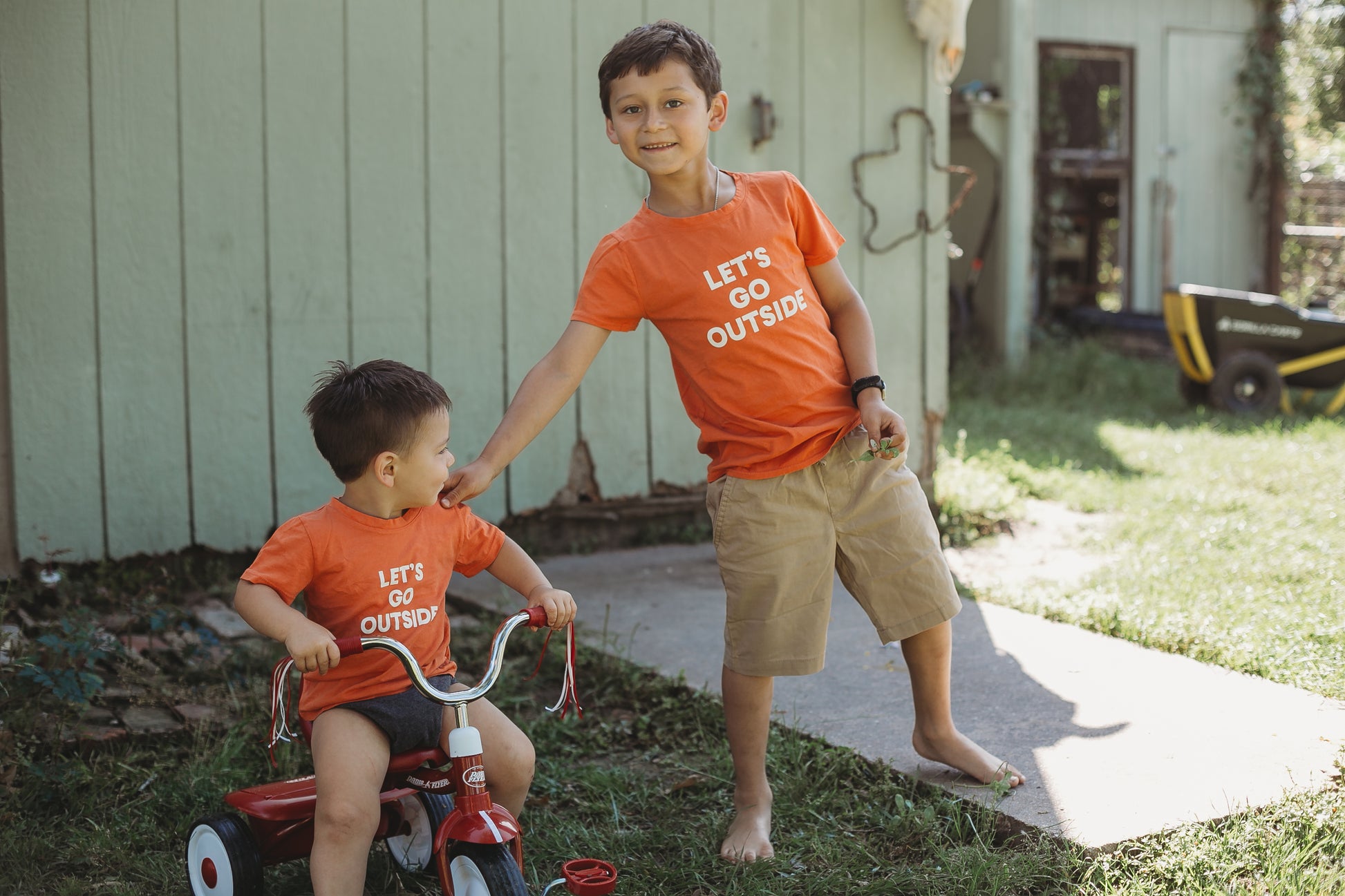 Let's go outside Kid's Crewneck Tee