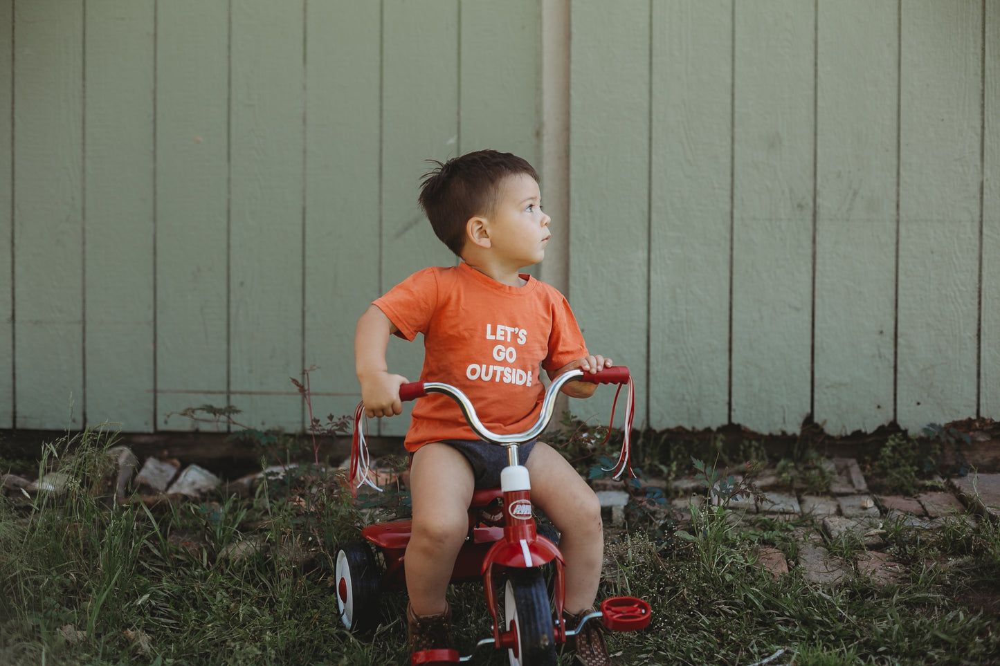Let's go outside Kid's Crewneck Tee