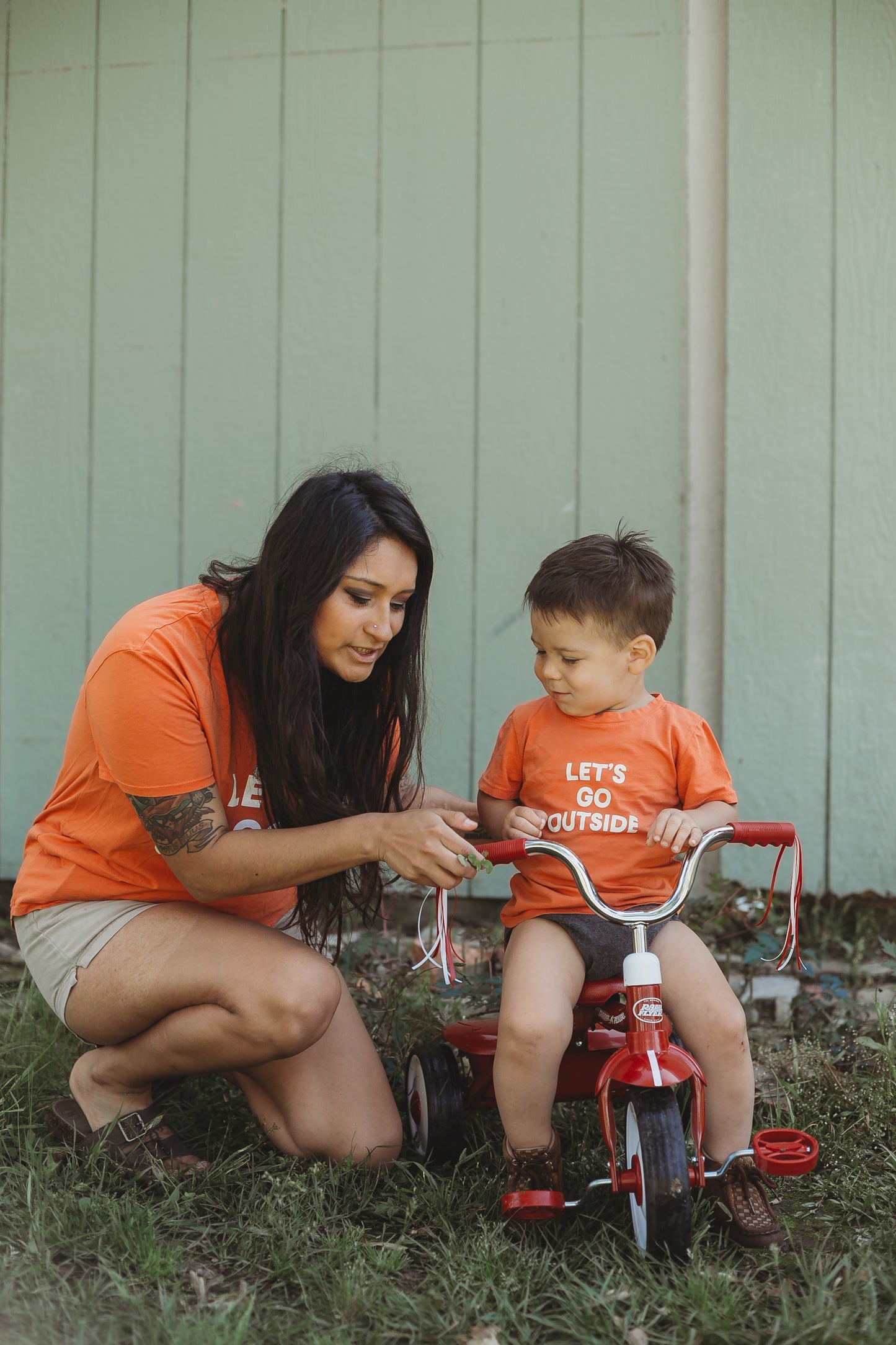 Let's go outside Kid's Crewneck Tee
