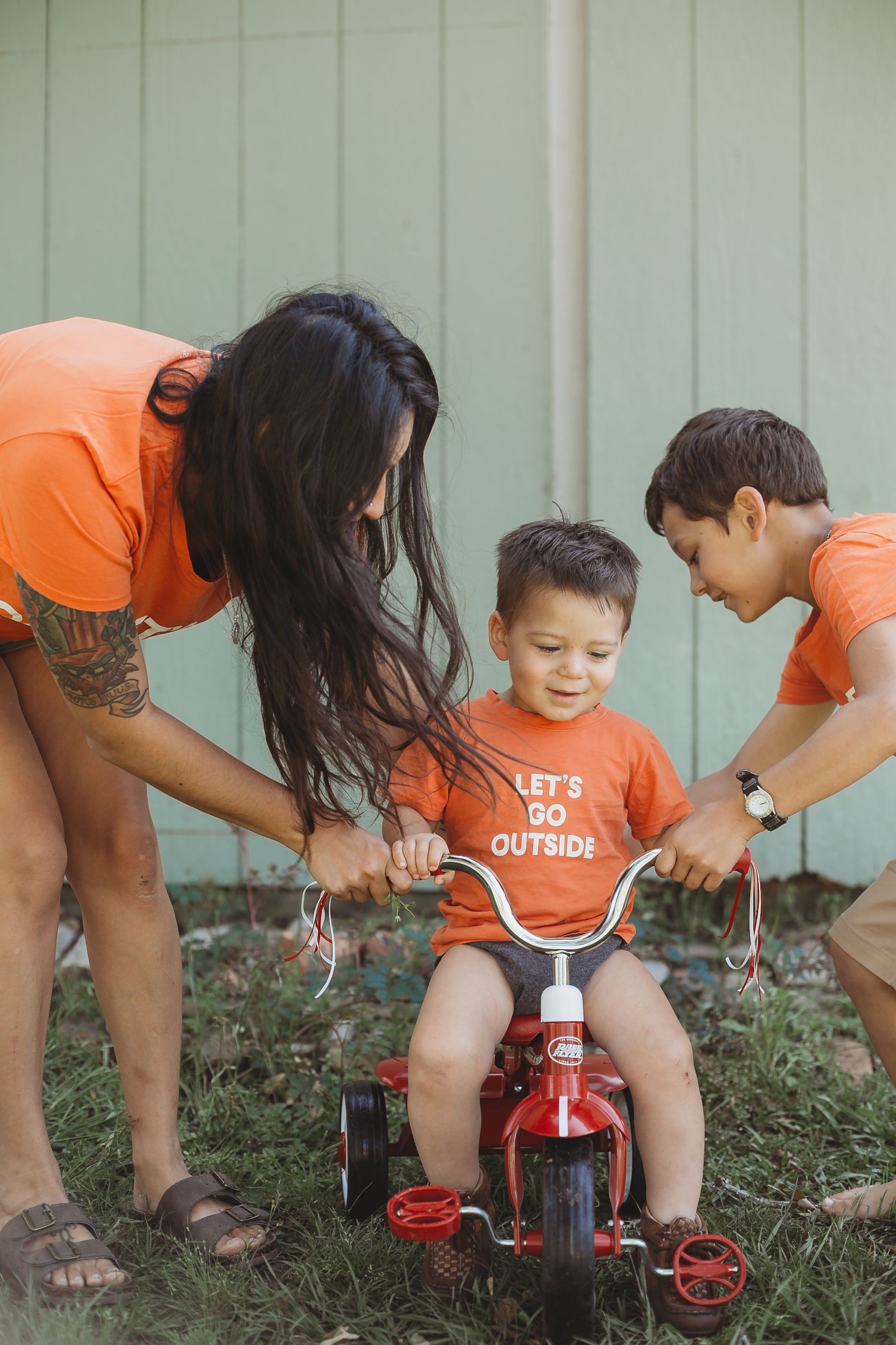 Let's go outside Kid's Crewneck Tee
